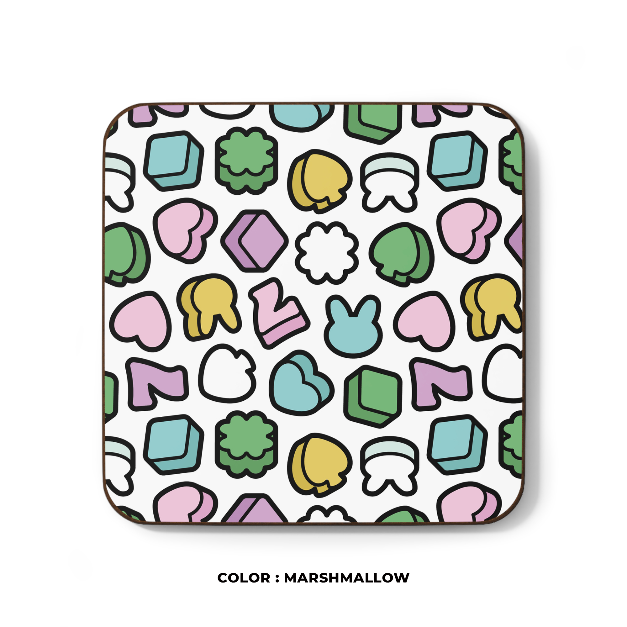 Good Luck Charms Hardboard Coaster in Marshmallow product thumbnail image Good Luck Charms Hardboard Coaster in Marshmallow product thumbnail image