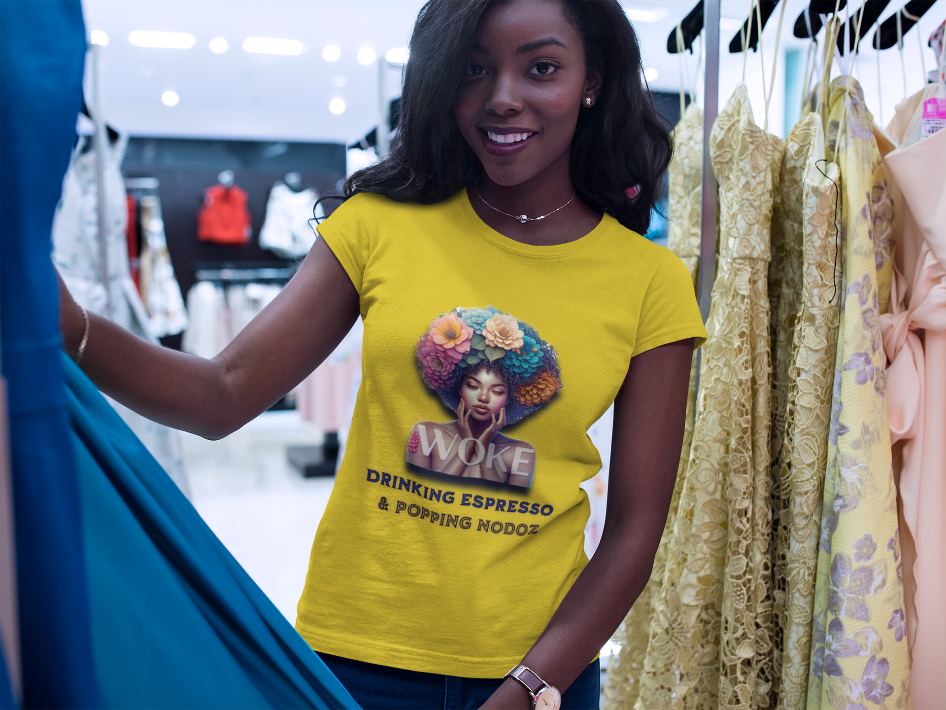 Woke Because We Can't Sleep on our Government, 92% Black Woman's Power Shirt, Melanin Women T-Shirts, Black Girl Magic T-Shirts,  product thumbnail image