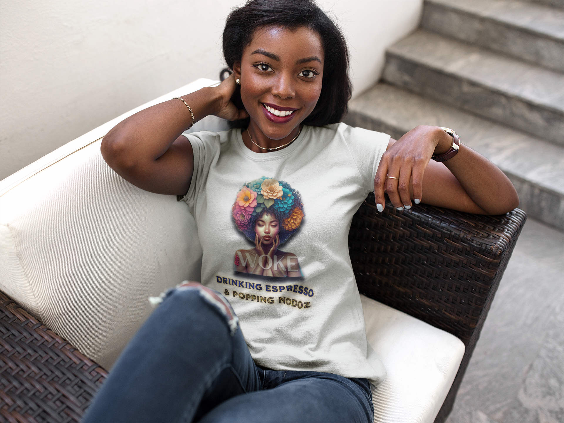 Woke Because We Can't Sleep on our Government, 92% Black Woman's Power Shirt, Melanin Women T-Shirts, Black Girl Magic T-Shirts,  product thumbnail image