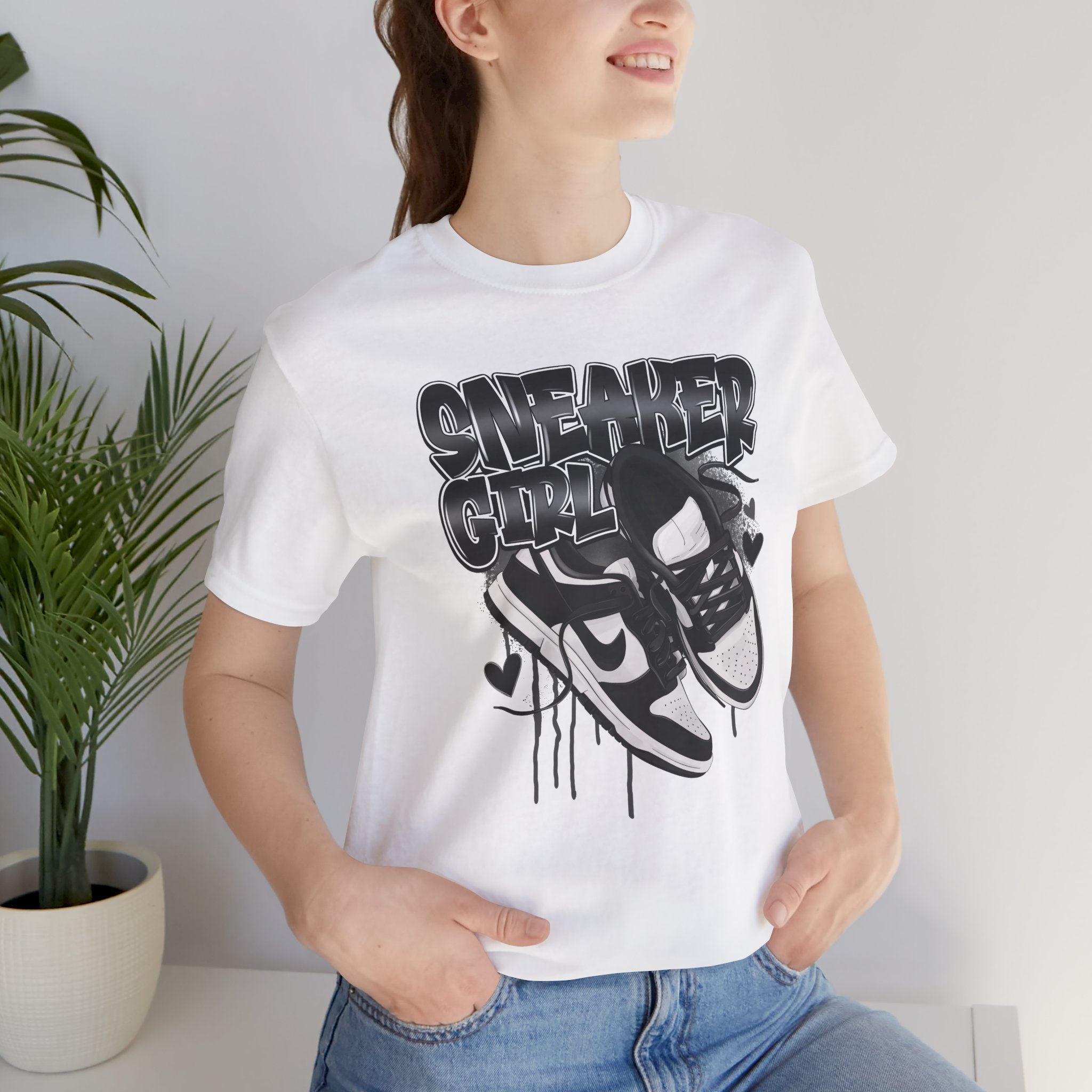 Sneaker Girl Unisex Jersey Short Sleeve Tee product thumbnail image Sneaker Girl Unisex Jersey Short Sleeve Tee product thumbnail image