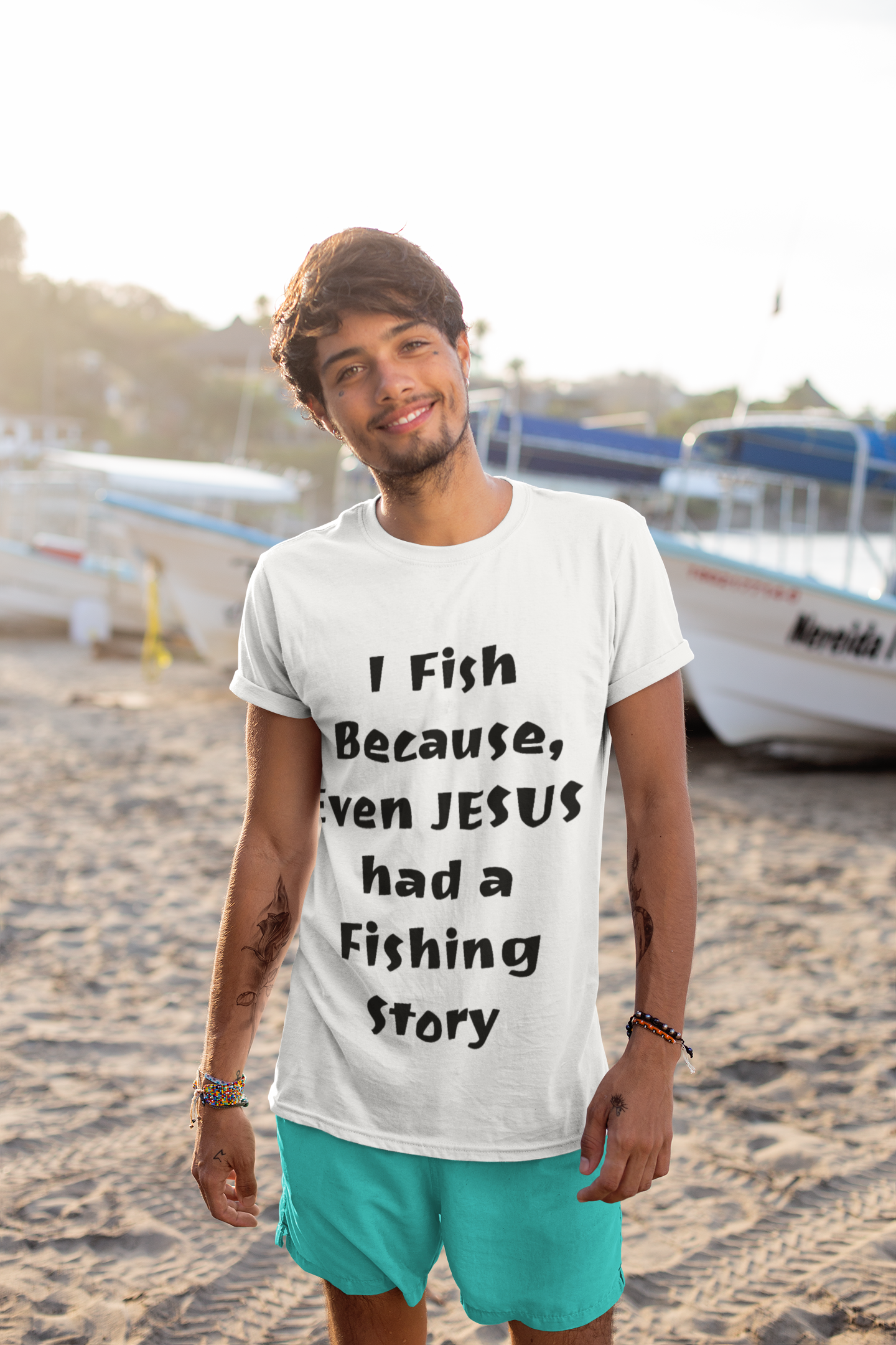 "Catch of the Day: Inspirational Unisex Tee Featuring 'I Fish Because Even Jesus Had a Fishing Story' – Ideal for Fishing Enthusiasts!" product thumbnail image "Catch of the Day: Inspirational Unisex Tee Featuring 'I Fish Because Even Jesus Had a Fishing Story' – Ideal for Fishing Enthusiasts!" product thumbnail image