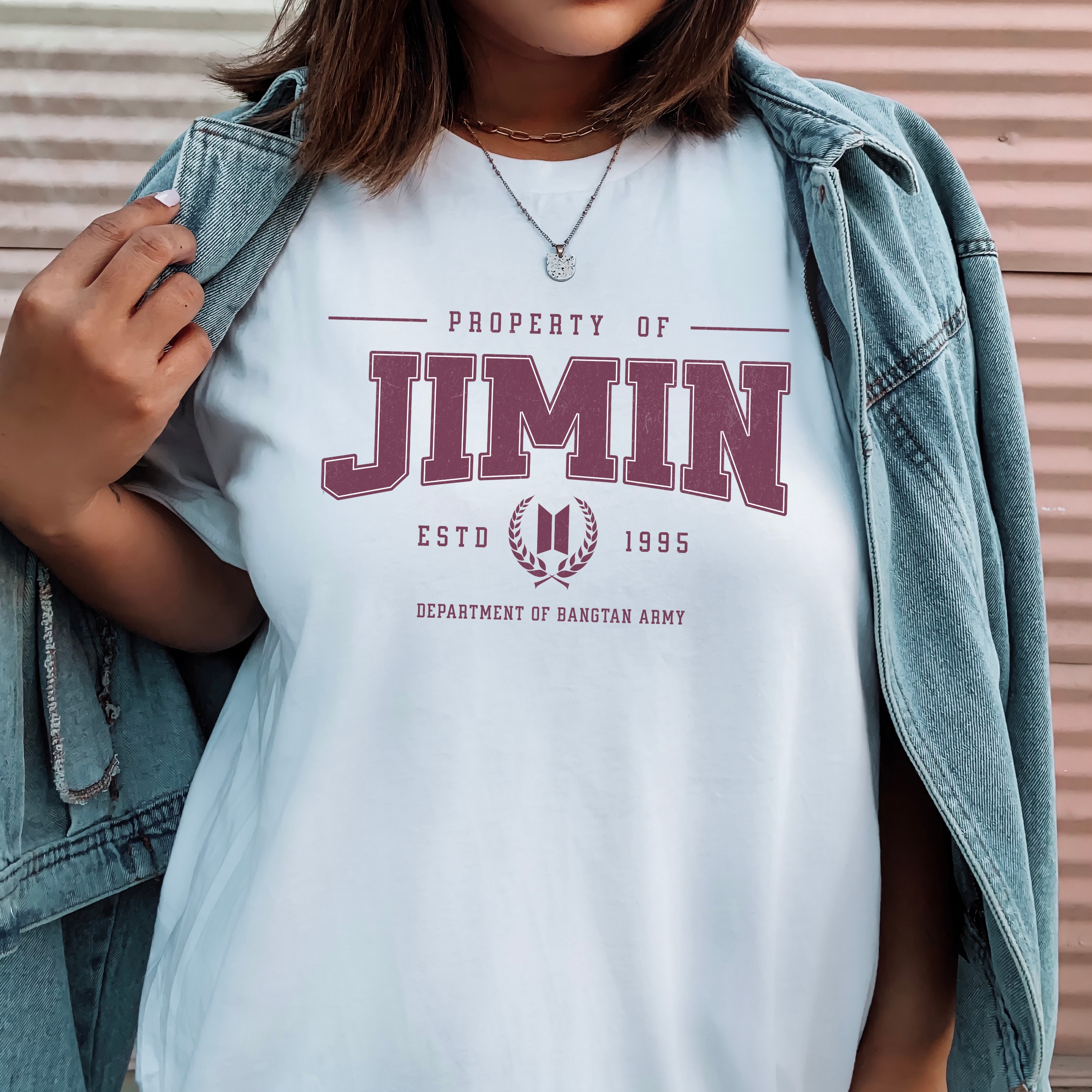 Jimin Bias Varisty Tee, Designed for ARMY by ARMY product thumbnail image Jimin Bias Varisty Tee, Designed for ARMY by ARMY product thumbnail image