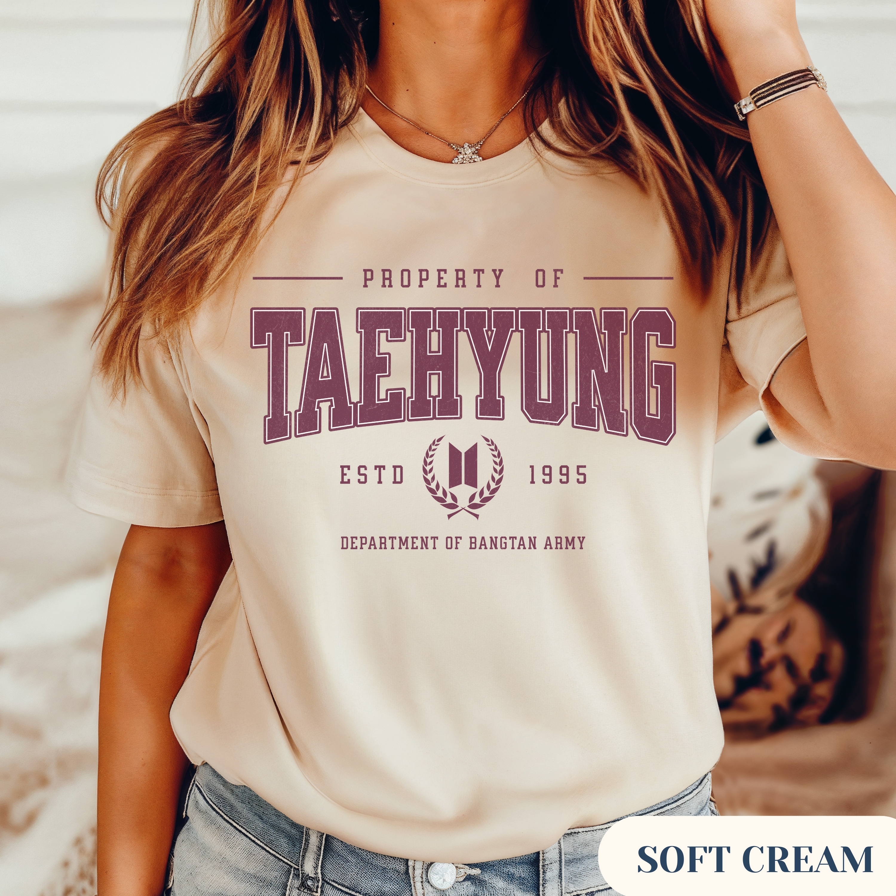 Tae Bias Varisty Tee, Designed for ARMY by ARMY product thumbnail image Tae Bias Varisty Tee, Designed for ARMY by ARMY product thumbnail image