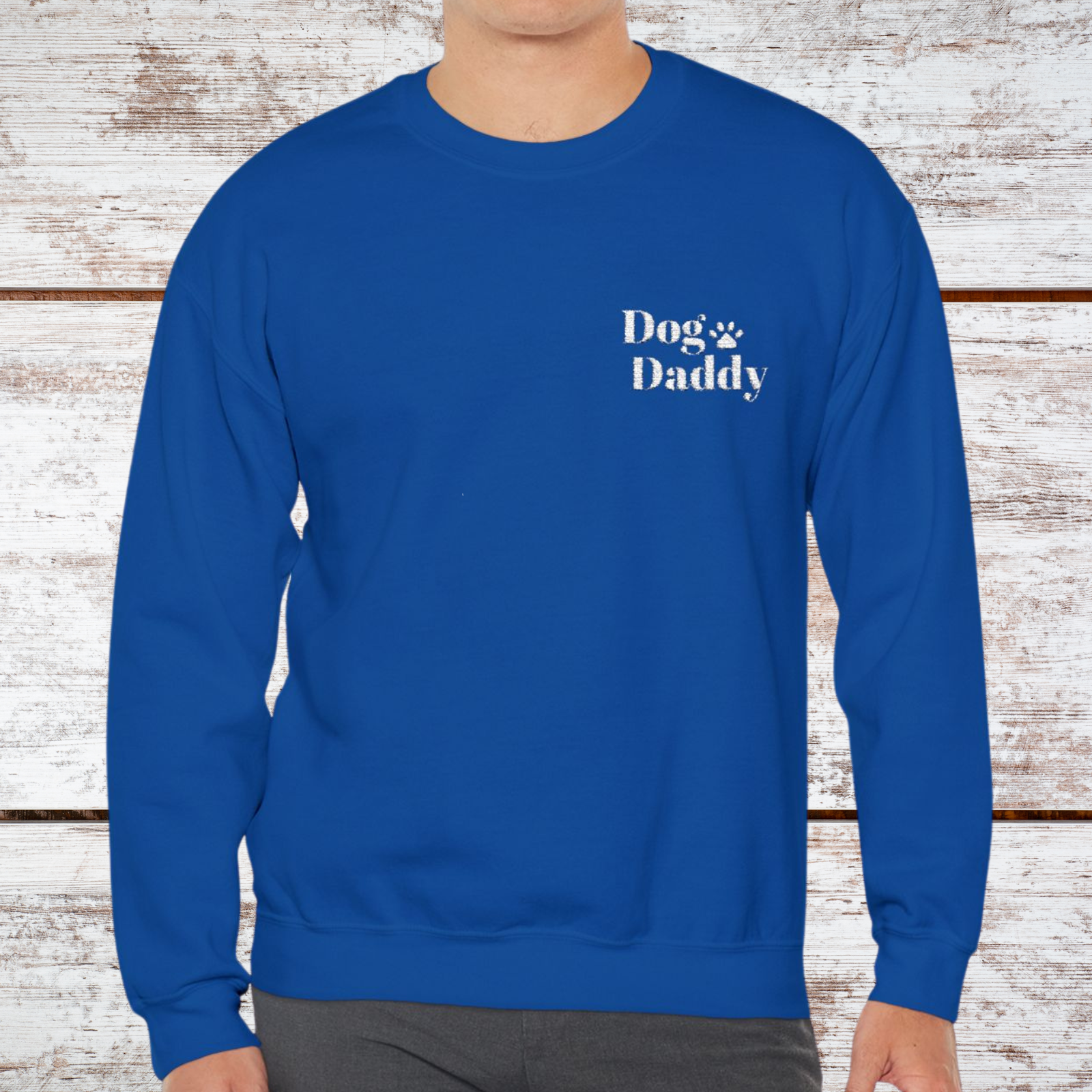 Dog Daddy Embroidered Crewneck Sweatshirt for Dog Lovers Dog Daddy Embroidered Crewneck Sweatshirt for Dog Lovers