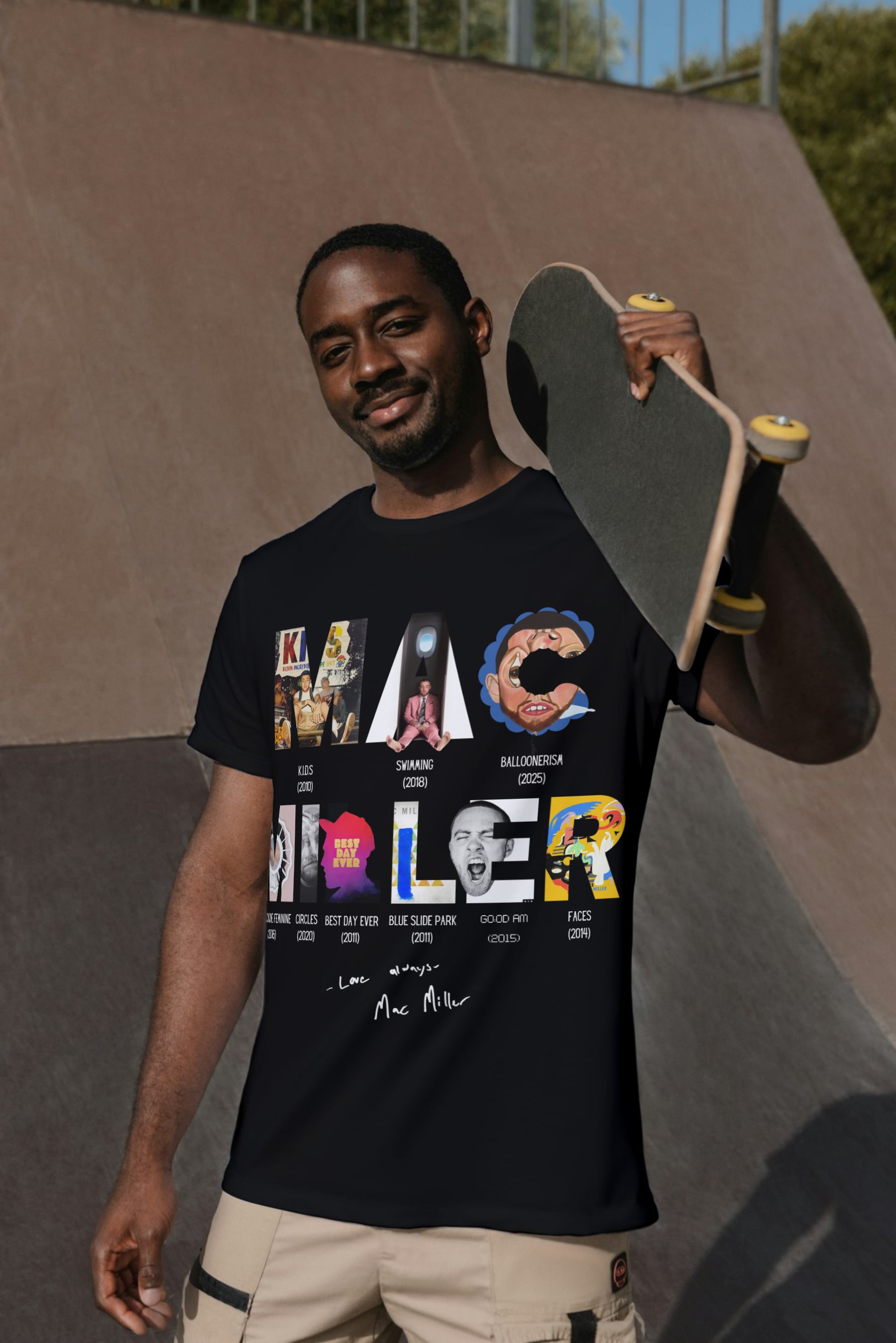 Mac Miller 'Discography' HQ Tribute Tee | (Original Design)  | Official Blue Slide Park Merch  |  10% of every sale goes directly to the Mac Miller Foundation.