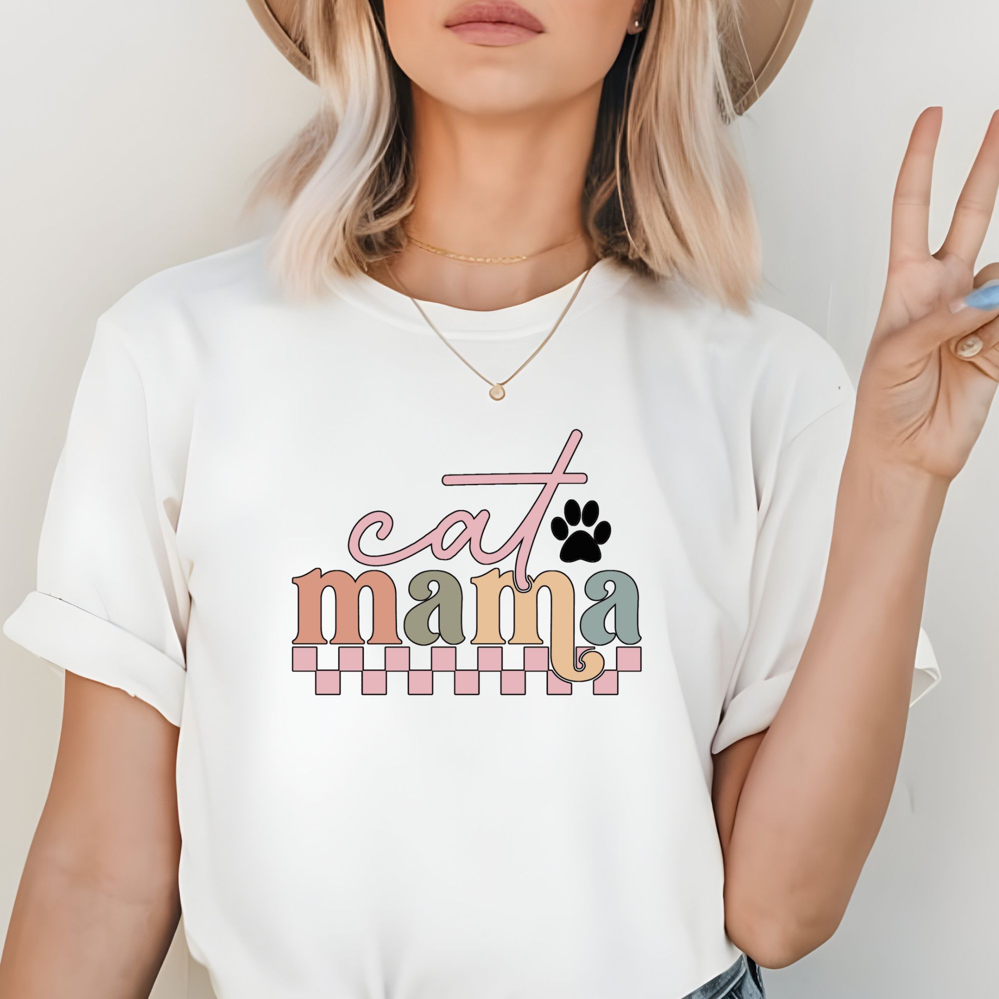 Cat Mama Retro Cat Shirt product thumbnail image