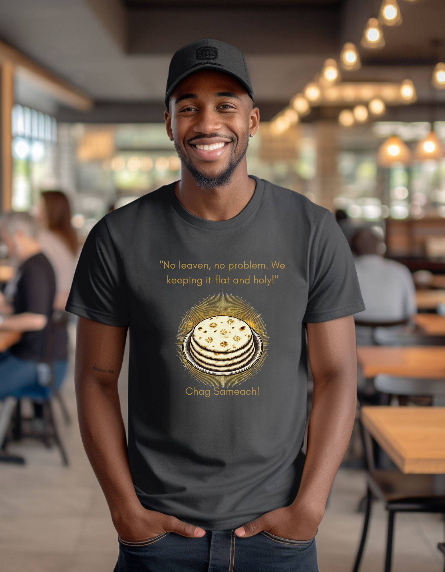 Funny Unisex Heavy Cotton Tee - "No Leaven, No Problem!" Passover Celebration Shirt product thumbnail image