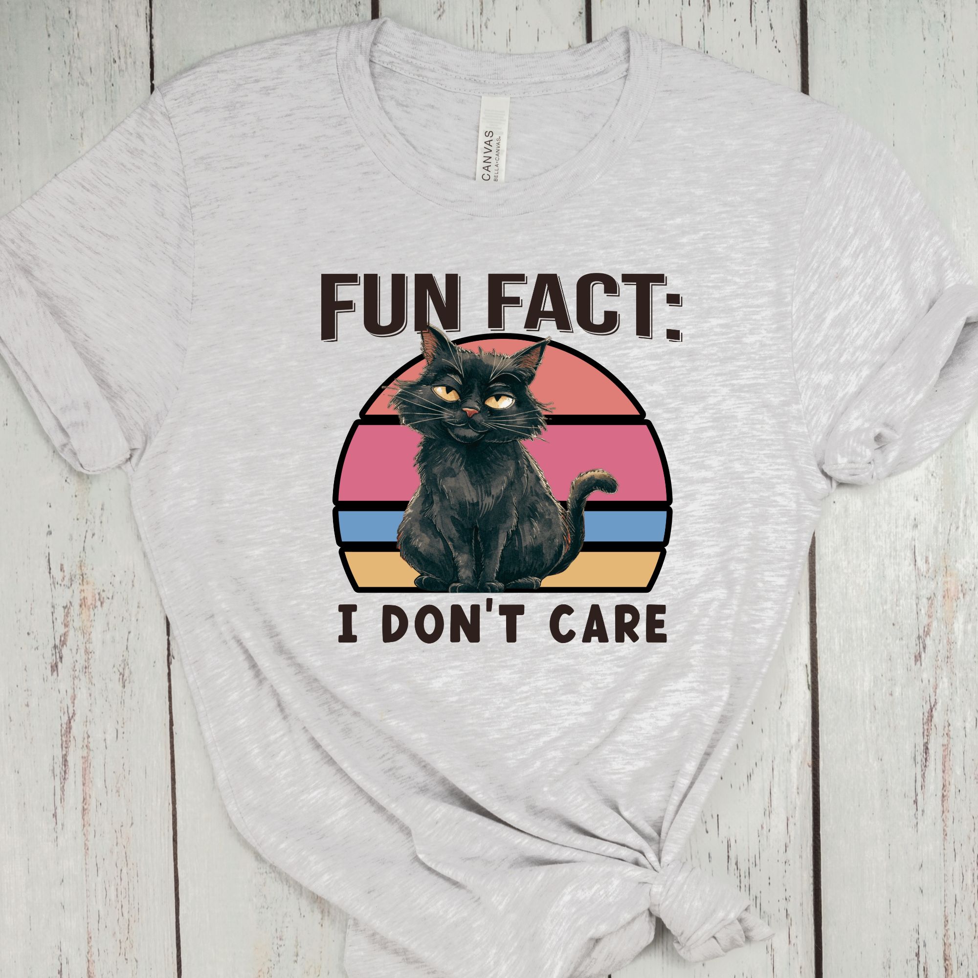 Fun Fact: I Don't Care Cat Shirt product thumbnail image Fun Fact: I Don't Care Cat Shirt product thumbnail image