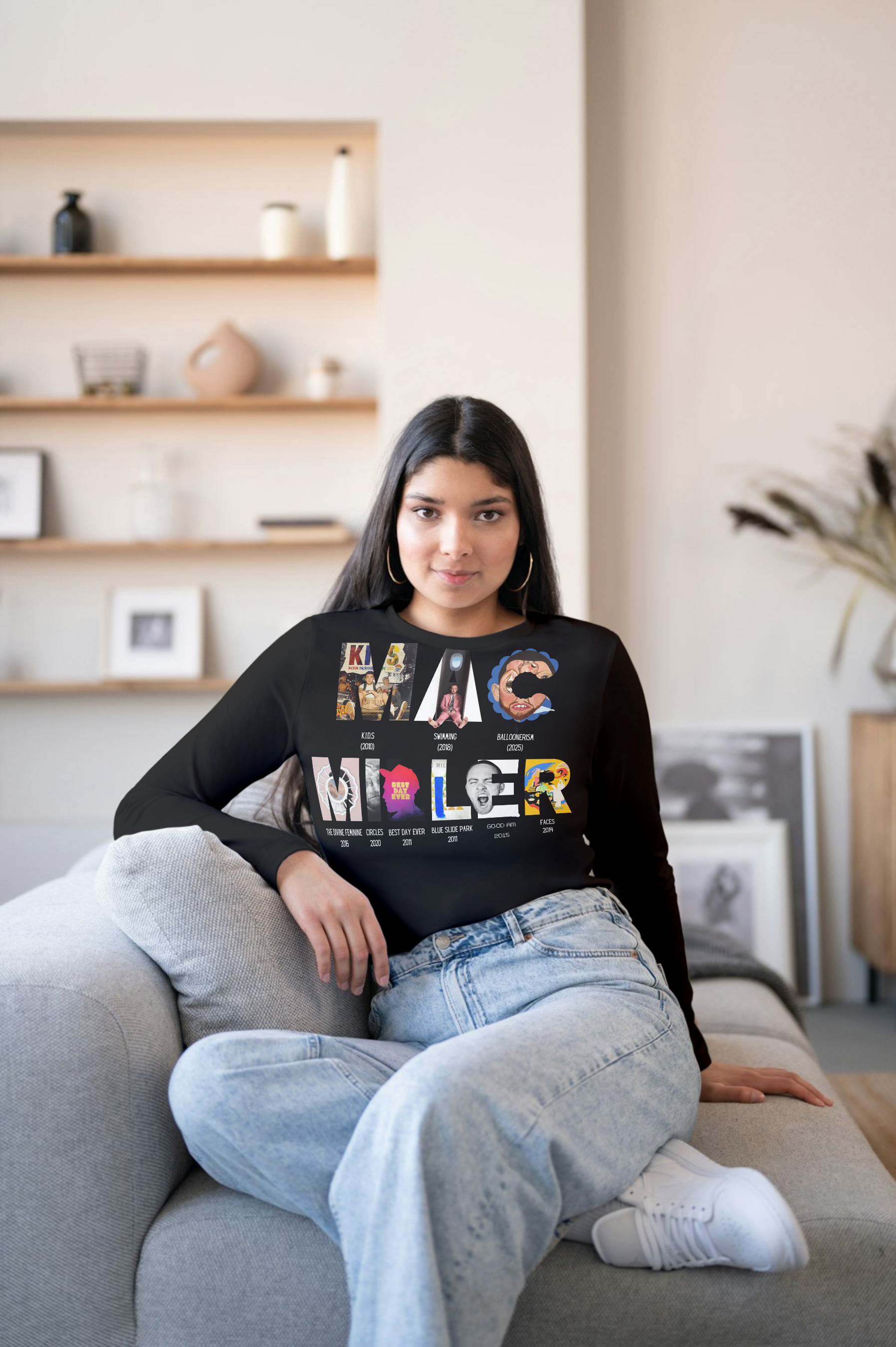 Mac Miller "Albums Collection" Long Sleeve Tee  product thumbnail image