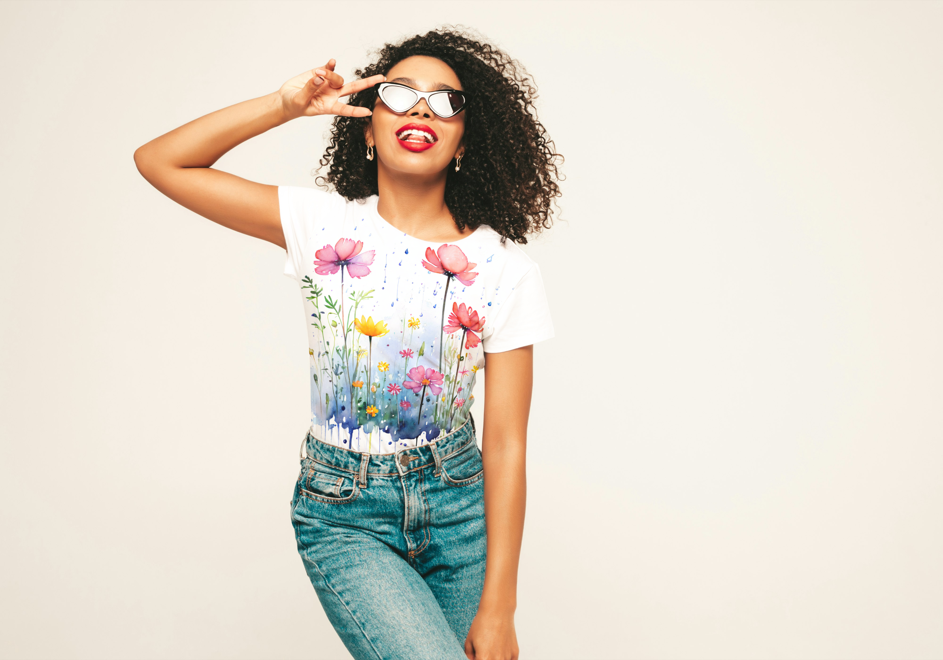 Watercolor Floral Tee Shirt