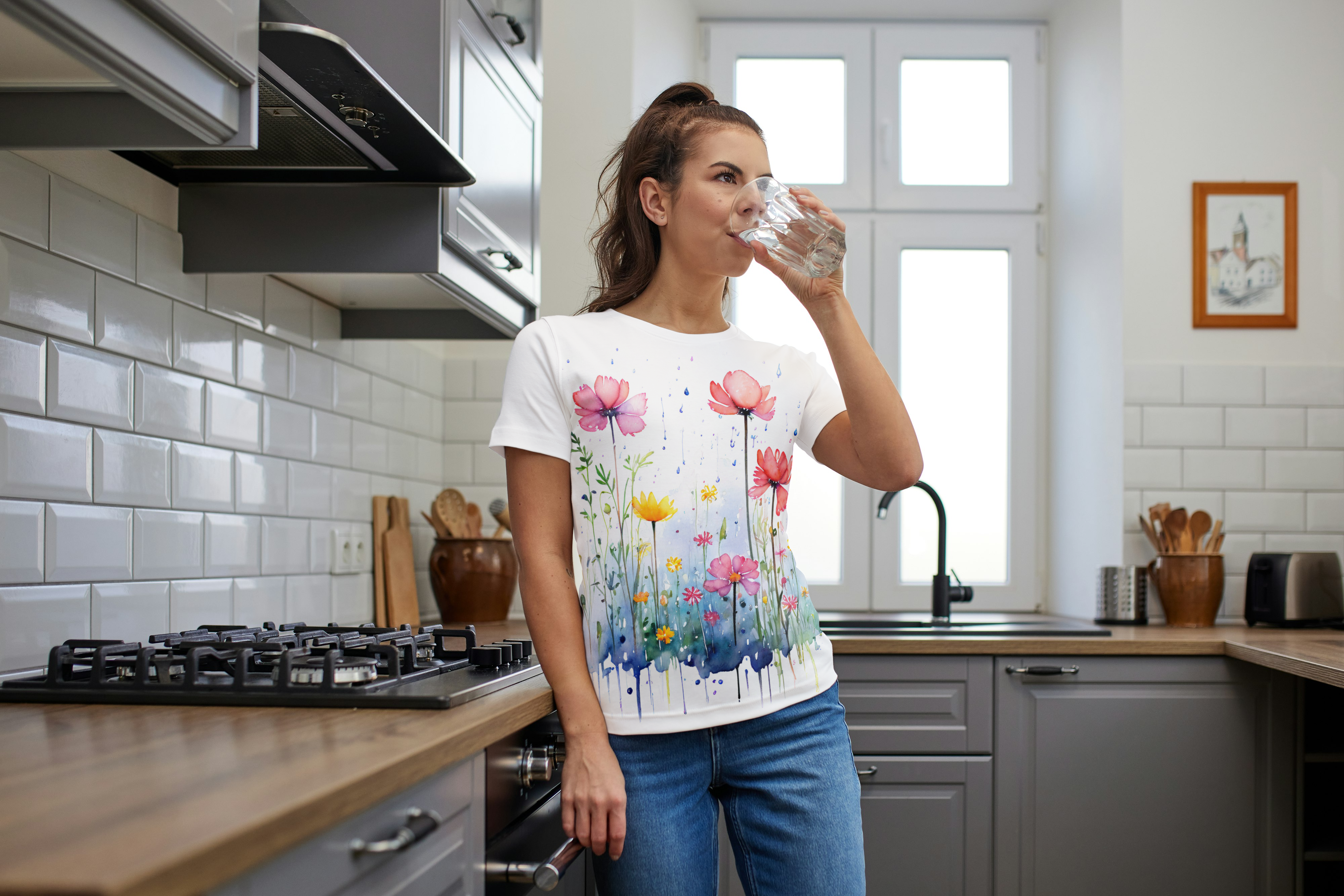 Watercolor Floral Tee Shirt product thumbnail image Watercolor Floral Tee Shirt product thumbnail image