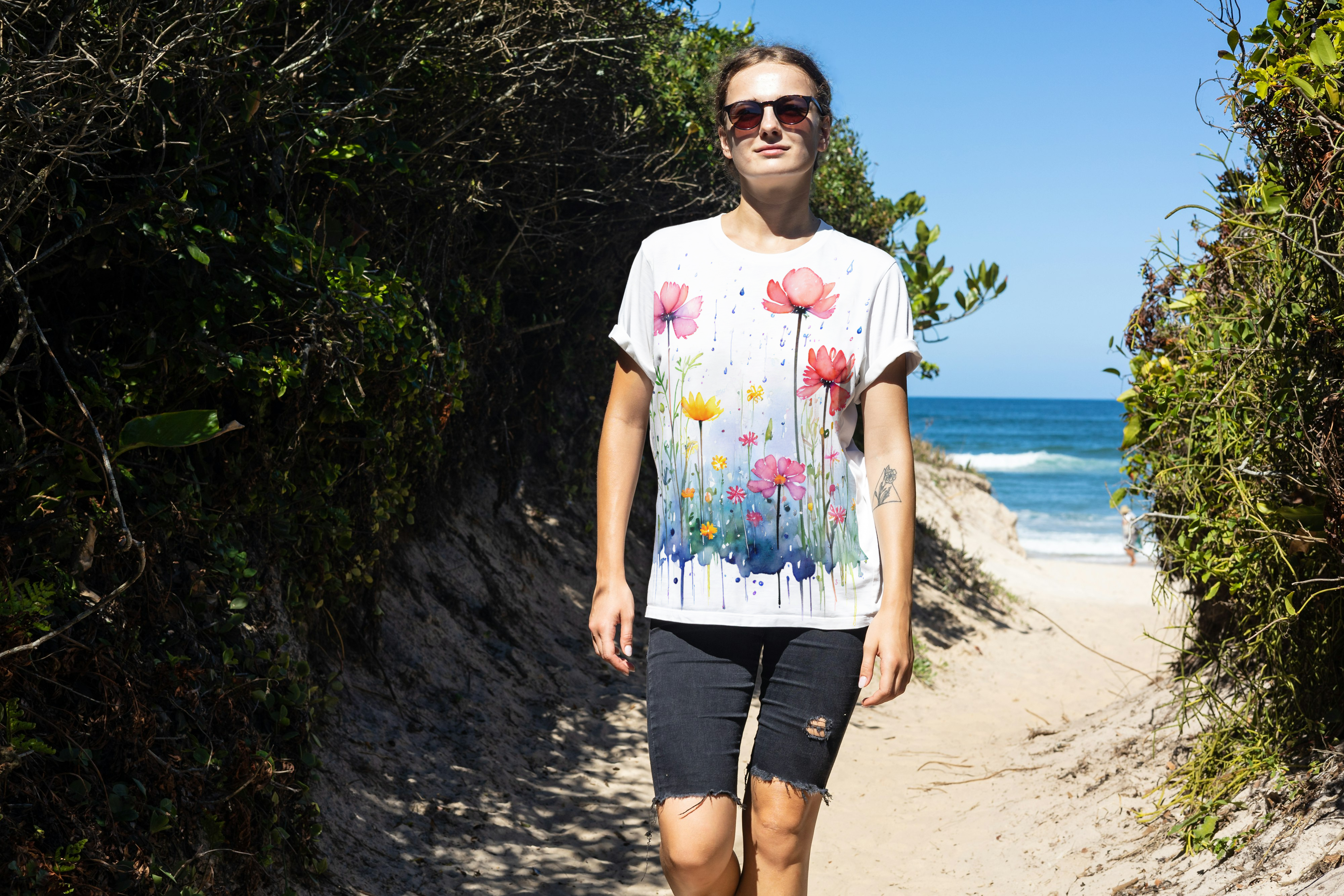 Watercolor Floral Tee Shirt product thumbnail image Watercolor Floral Tee Shirt product thumbnail image