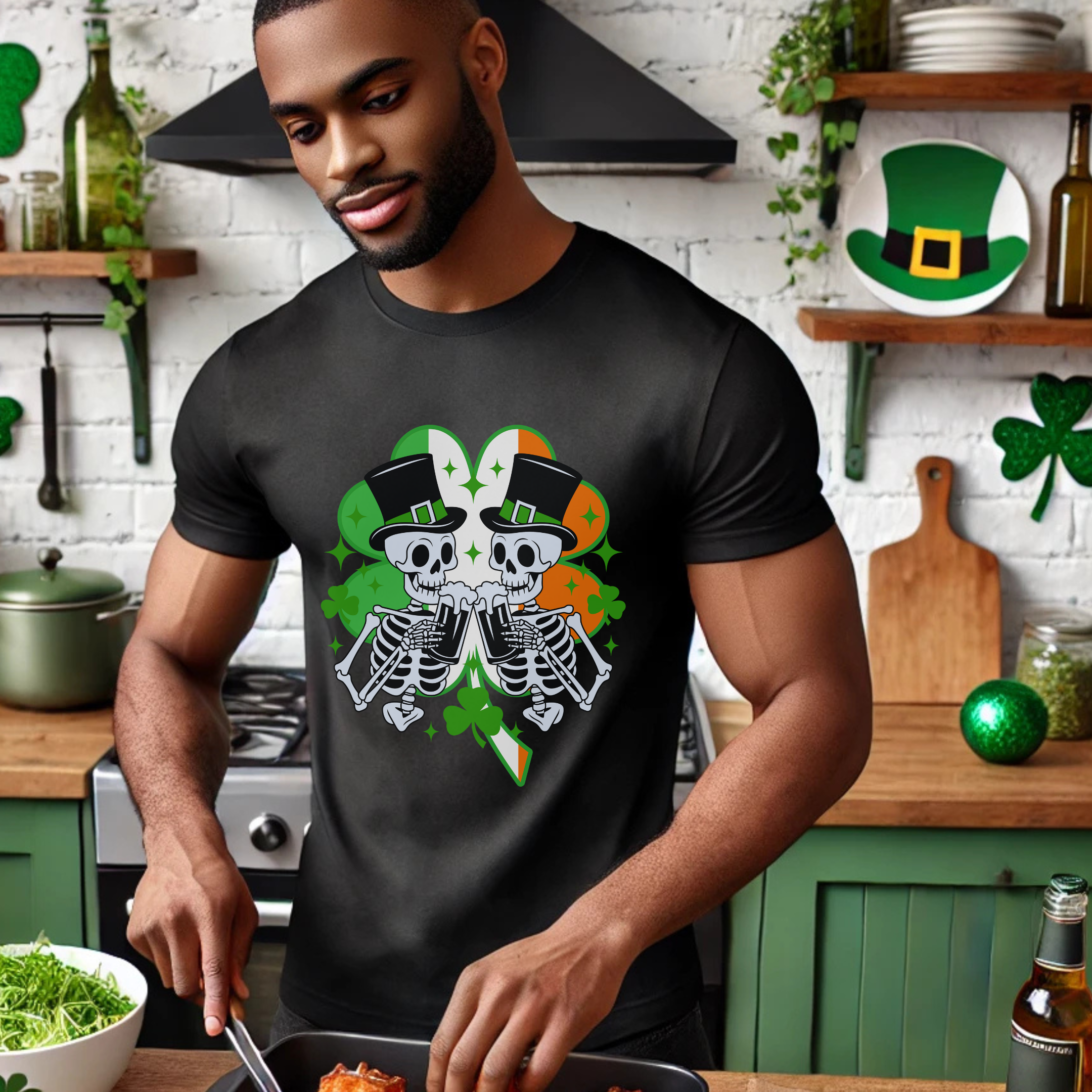 St. Patrick's Day Dead Man Cheers Tee - Unisex Short Sleeve Shirt  product thumbnail image