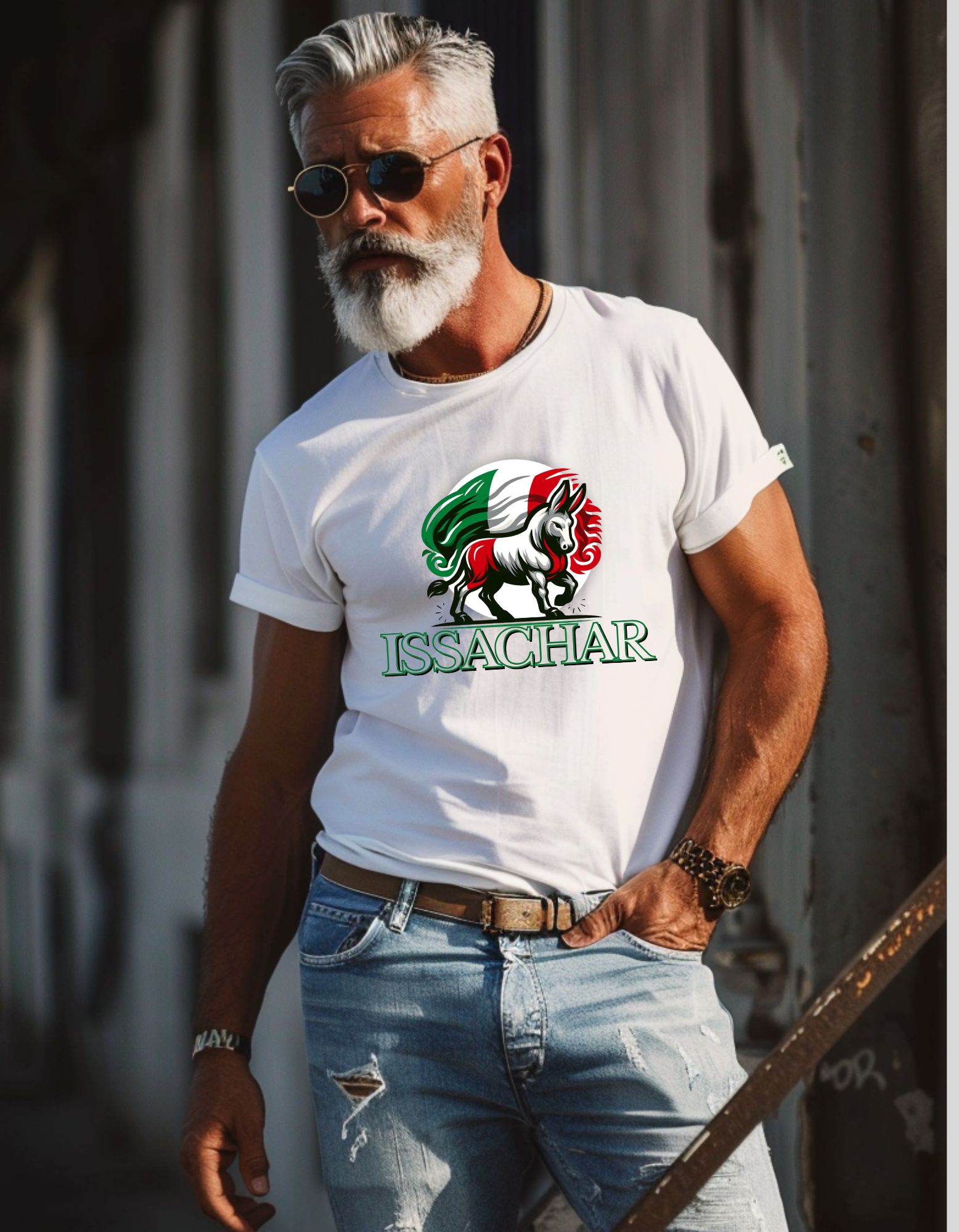 Unisex Heavy Cotton Tee with ISSACHAR Design - Perfect for Holy Days, 12 Tribes of Israel, Hebrews, Family Gatherings, Casual Wear, product thumbnail image Unisex Heavy Cotton Tee with ISSACHAR Design - Perfect for Holy Days, 12 Tribes of Israel, Hebrews, Family Gatherings, Casual Wear, product thumbnail image