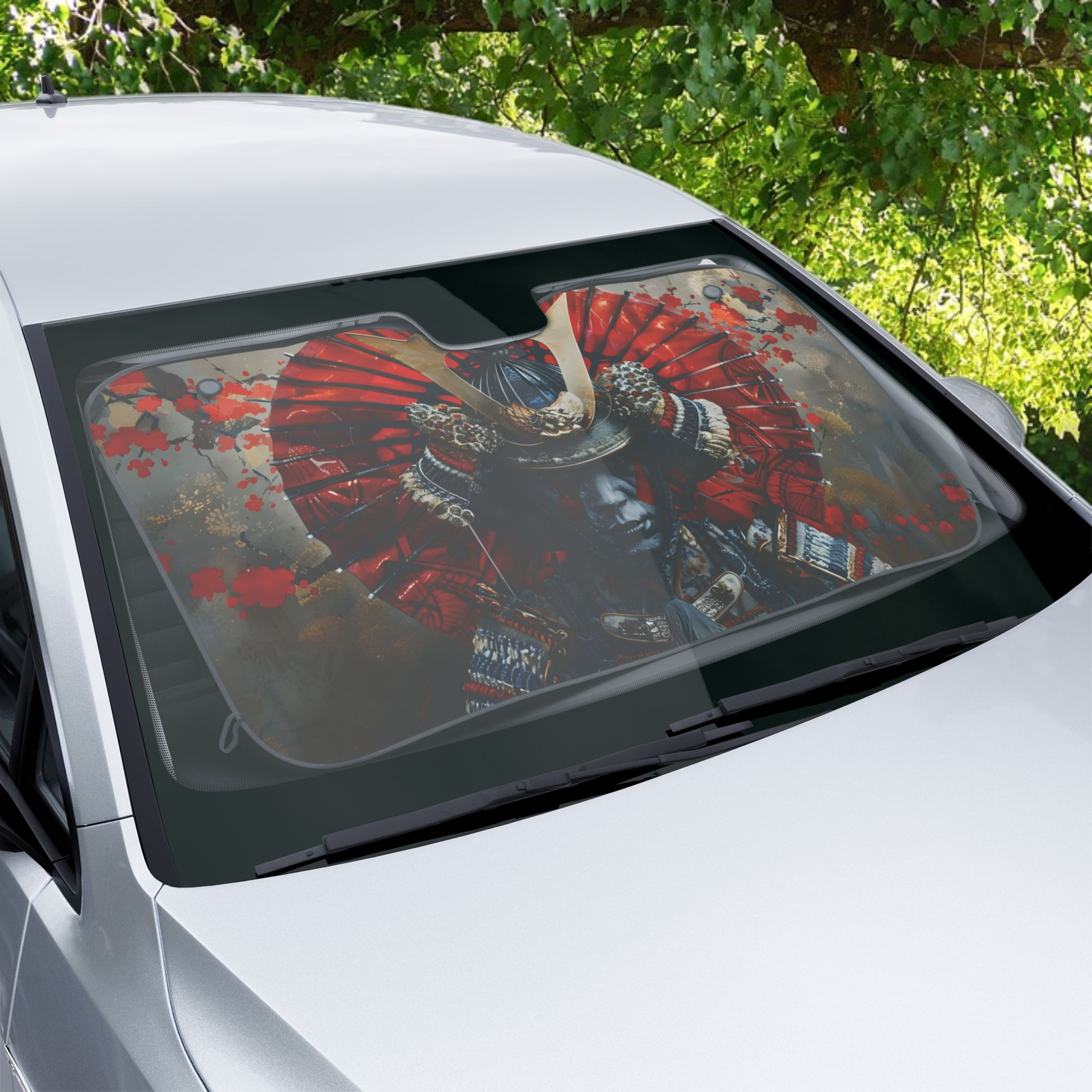 Samurai Portrait Car Sun Shade product thumbnail image Samurai Portrait Car Sun Shade product thumbnail image