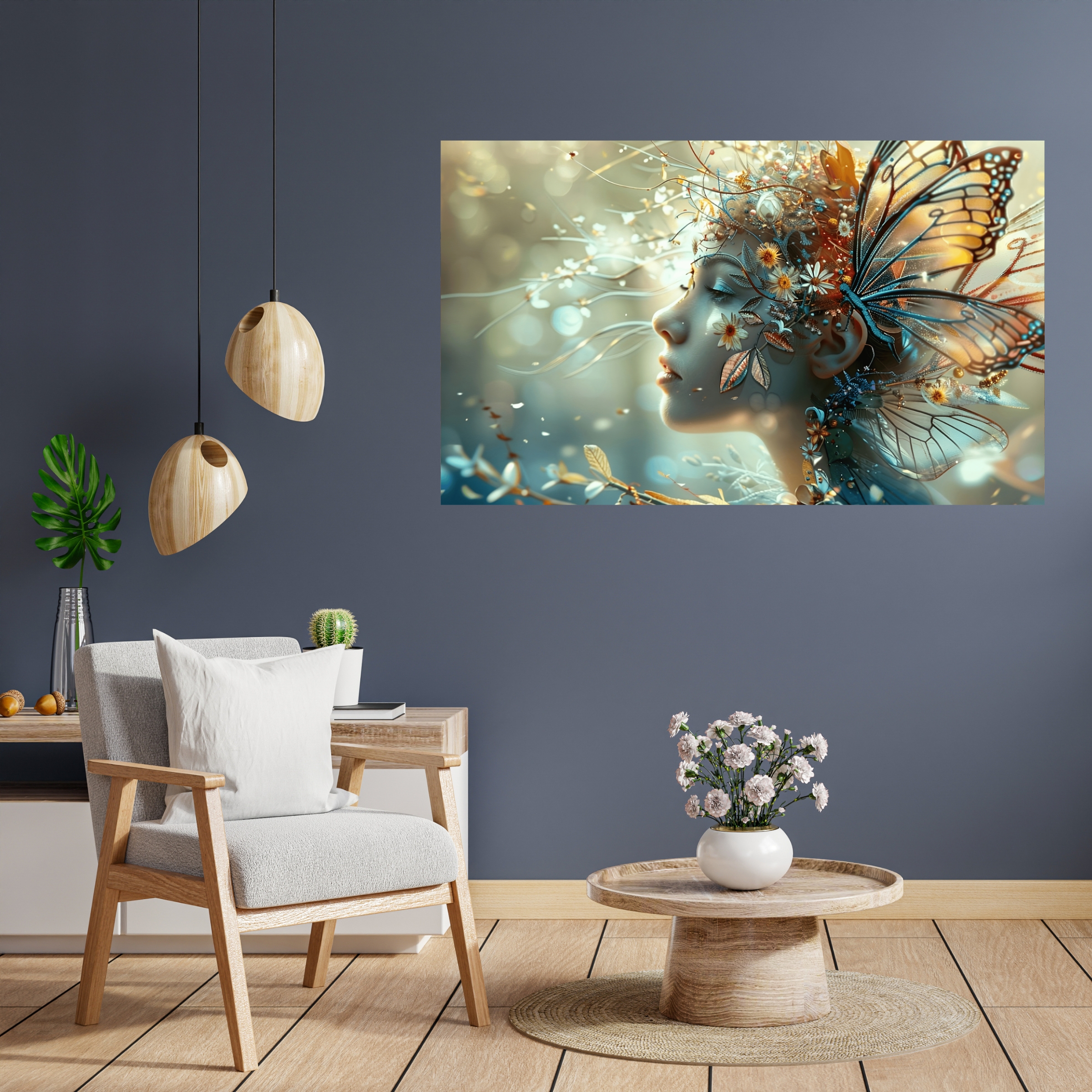 Whimsical Fairy with Butterfly Horizontal Posters Whimsical Fairy with Butterfly Horizontal Posters