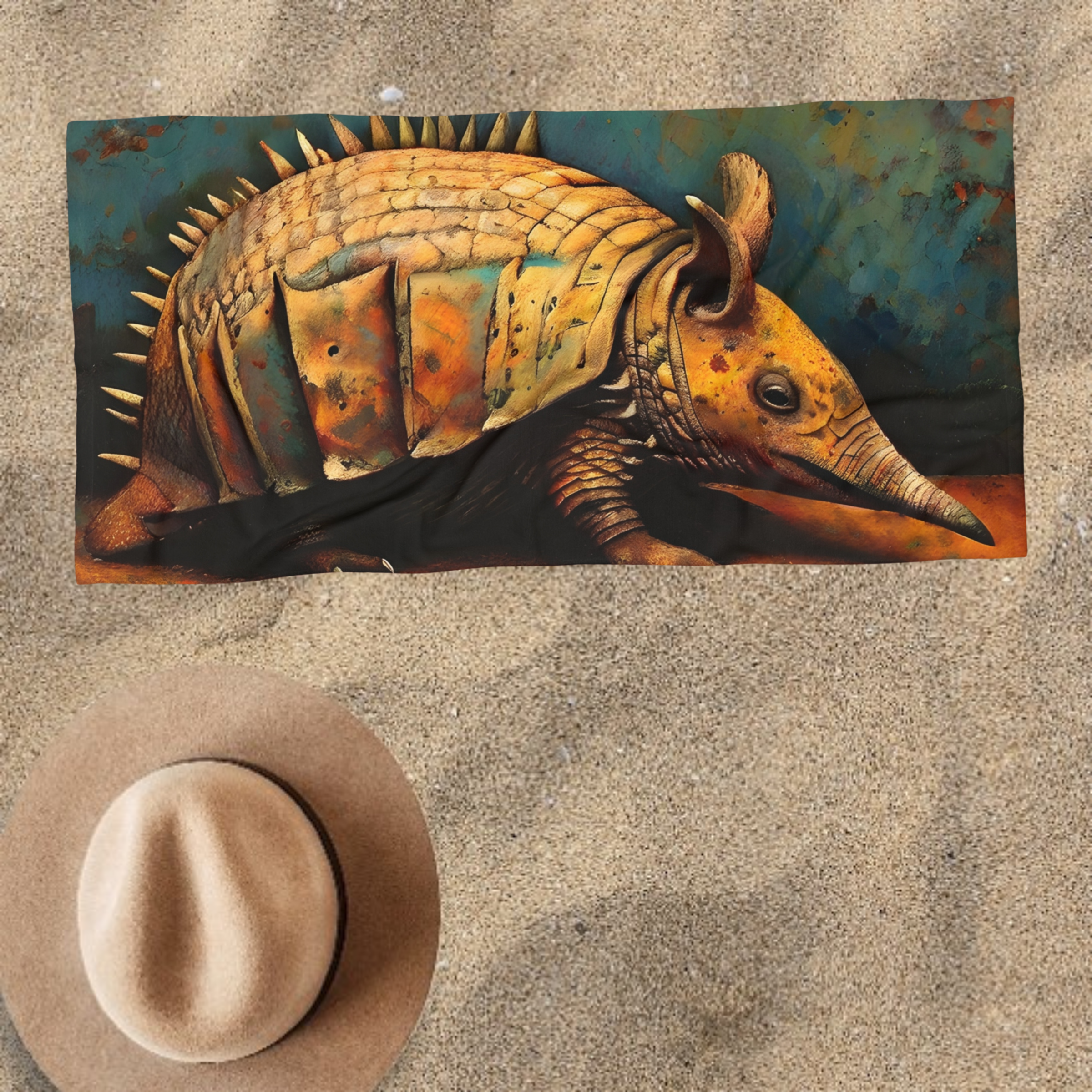 Armadillo Antique Art Towel Beach Towel product thumbnail image Armadillo Antique Art Towel Beach Towel product thumbnail image