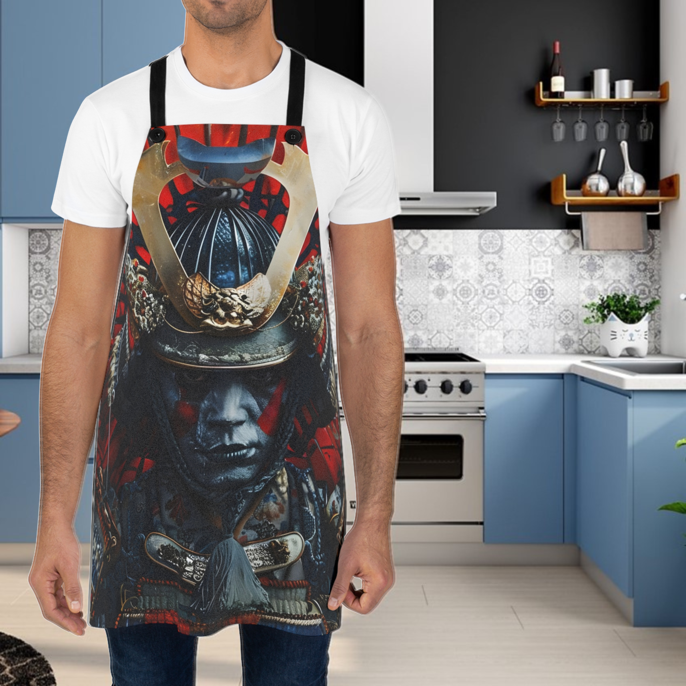 Samurai Warrior Kitchen Apron (AOP) product thumbnail image Samurai Warrior Kitchen Apron (AOP) product thumbnail image