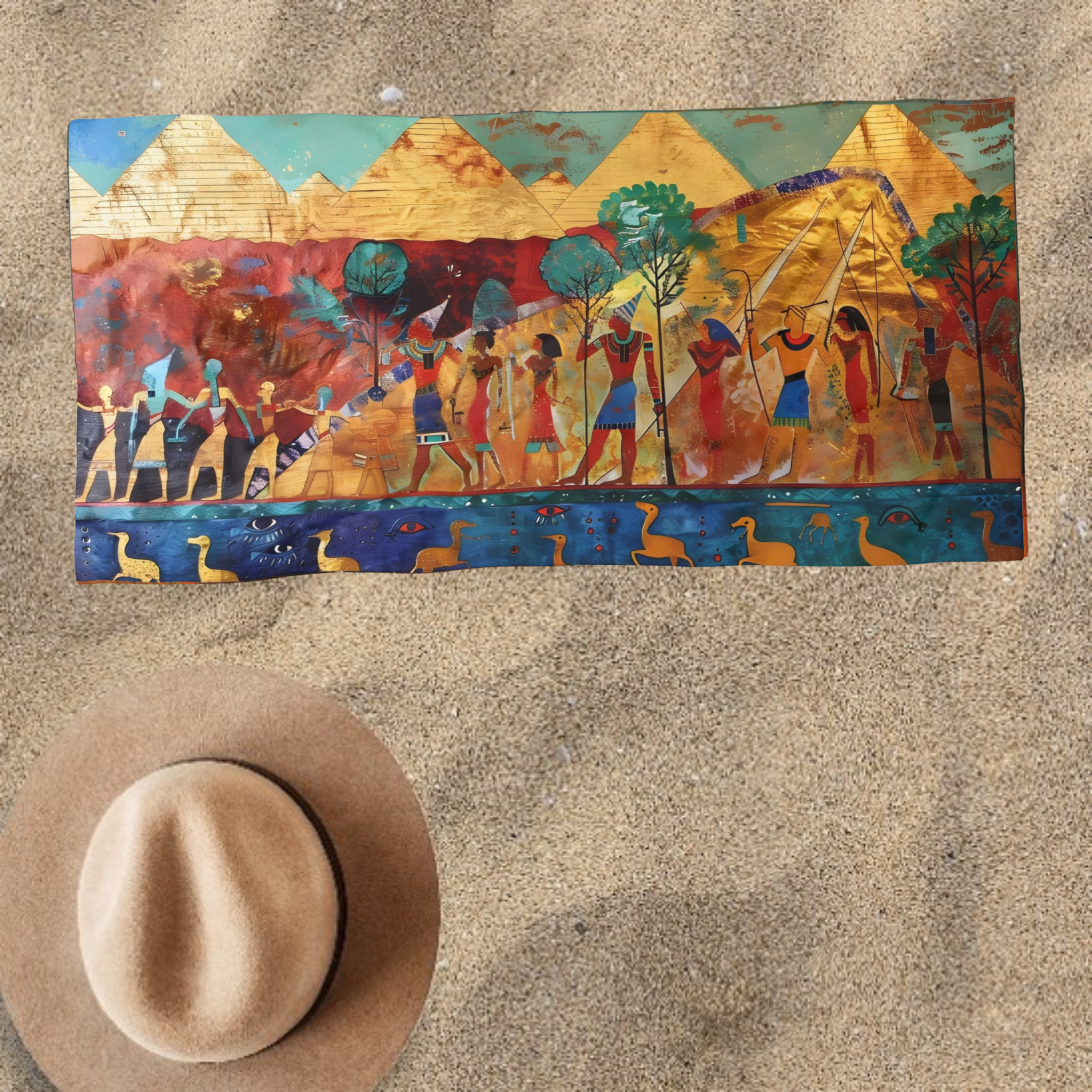 Egyptian Warriors by the Nile Towel Beach Towel product thumbnail image Egyptian Warriors by the Nile Towel Beach Towel product thumbnail image