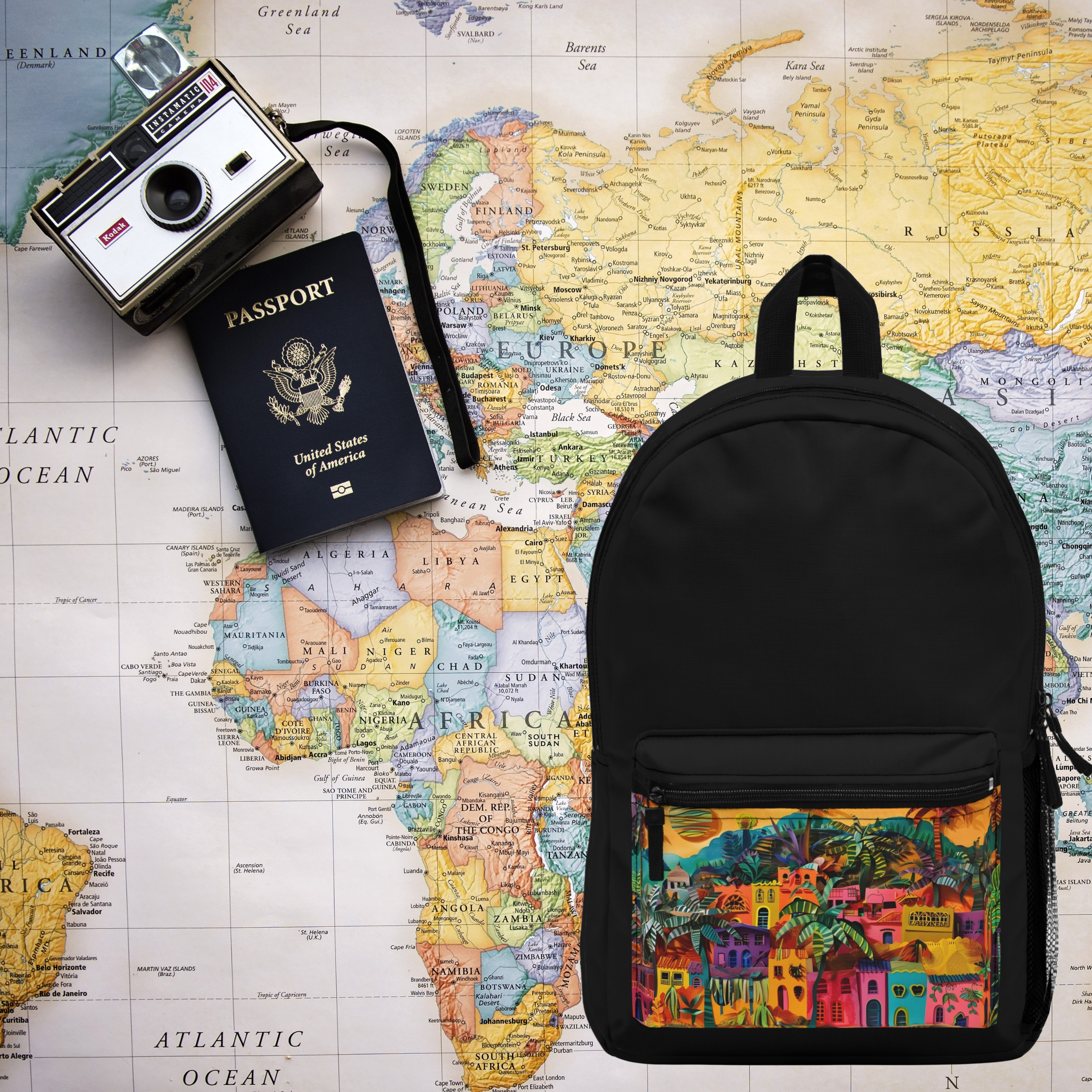 Mexican Tropical Town Backpack
