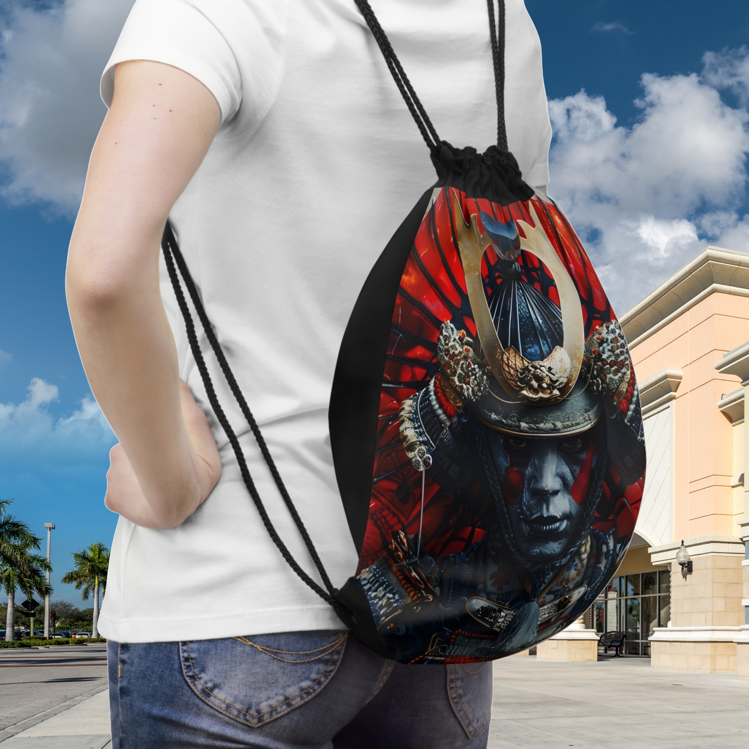 Samurai Warrior Drawstring Bag