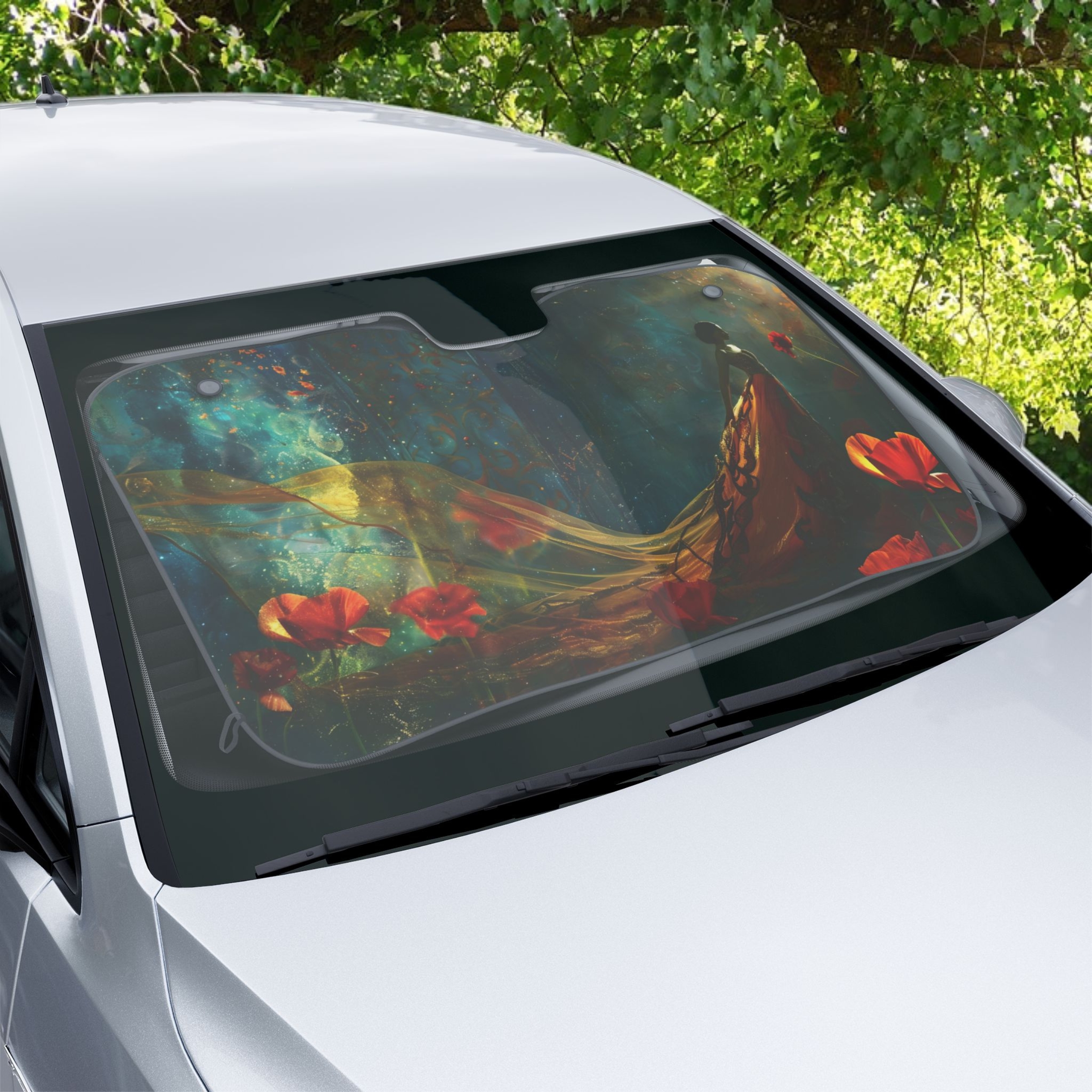 Princess in Magical Forest Print Car Sun Shade Princess in Magical Forest Print Car Sun Shade
