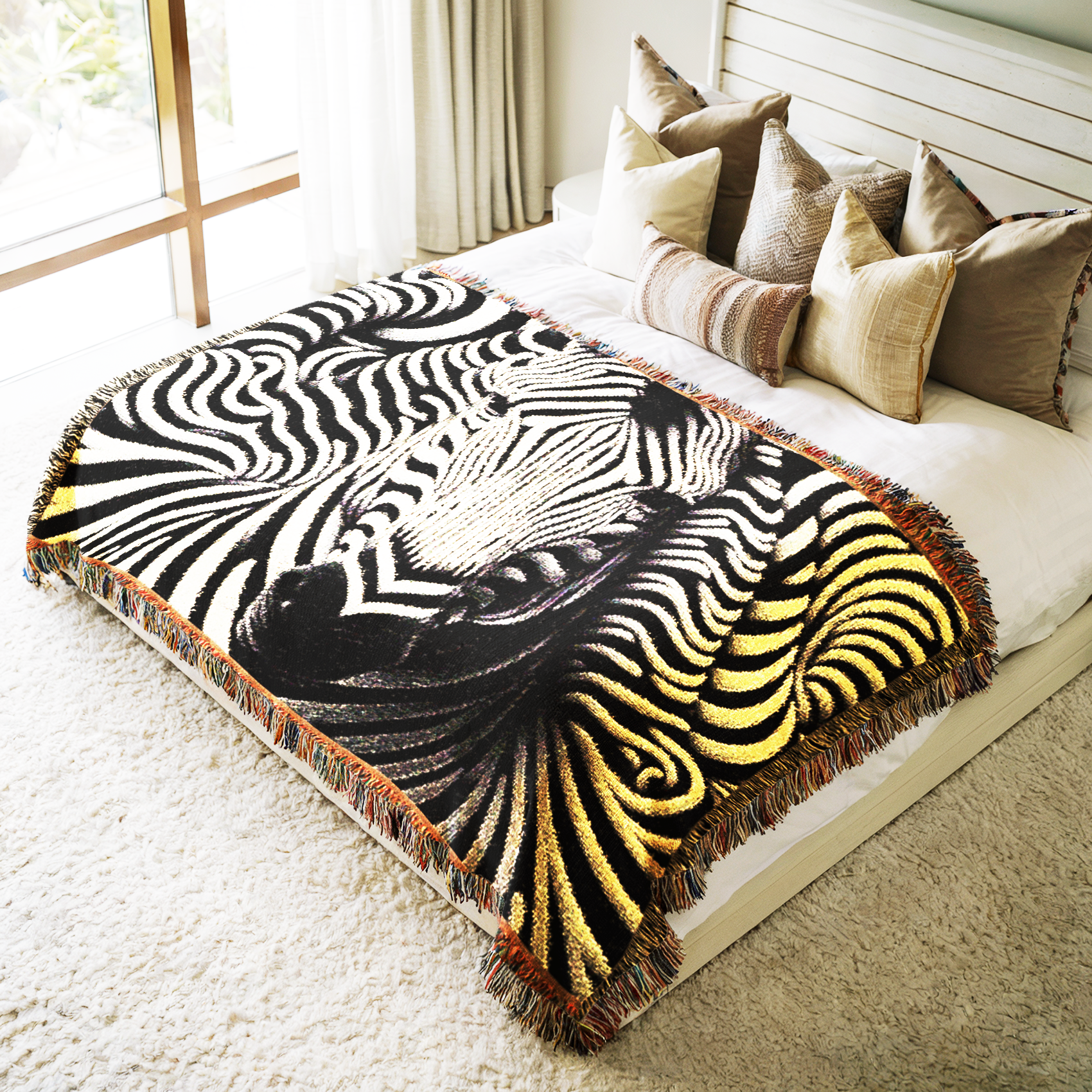 Zebra Abstract Tapestry Quilt Woven Blanket Textile Modern Tapestry Quilt product thumbnail image Zebra Abstract Tapestry Quilt Woven Blanket Textile Modern Tapestry Quilt product thumbnail image