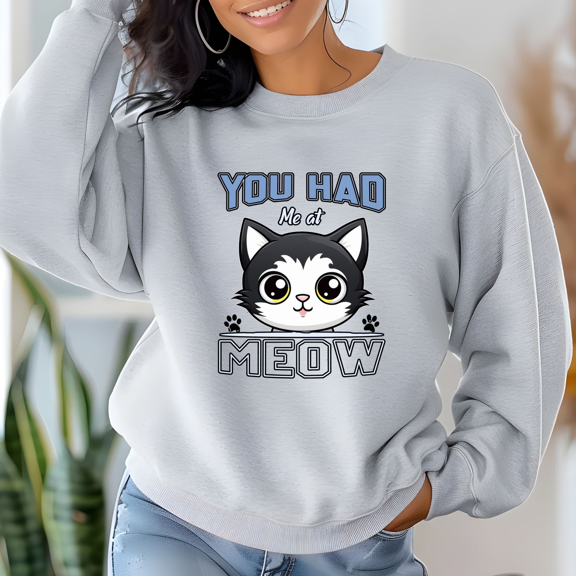 You Had Me At Meow Cat Sweatshirt product thumbnail image You Had Me At Meow Cat Sweatshirt product thumbnail image