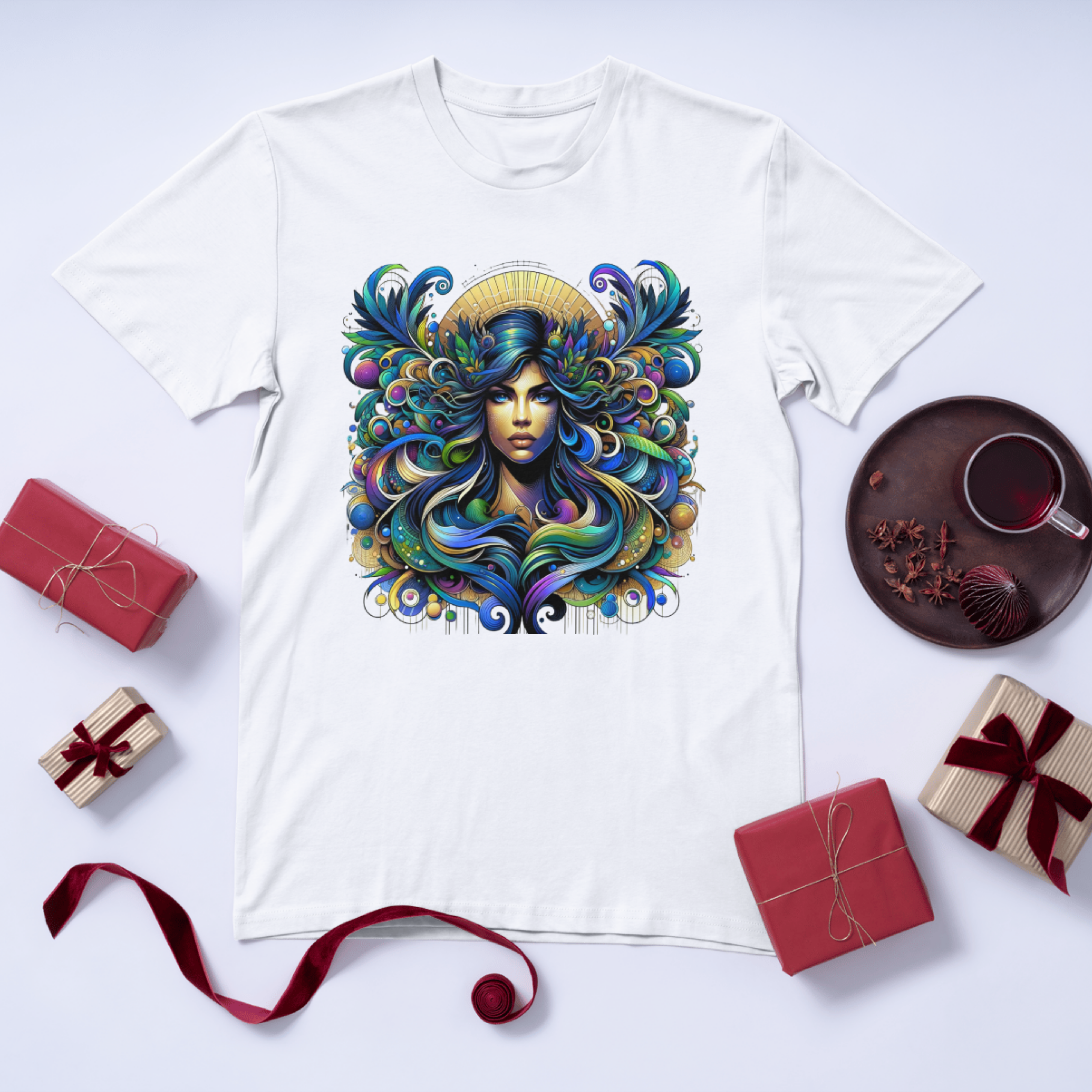 Vibrant Bohemian Unisex Softstyle T-Shirt – Artistic Floral Design for Free Spirits