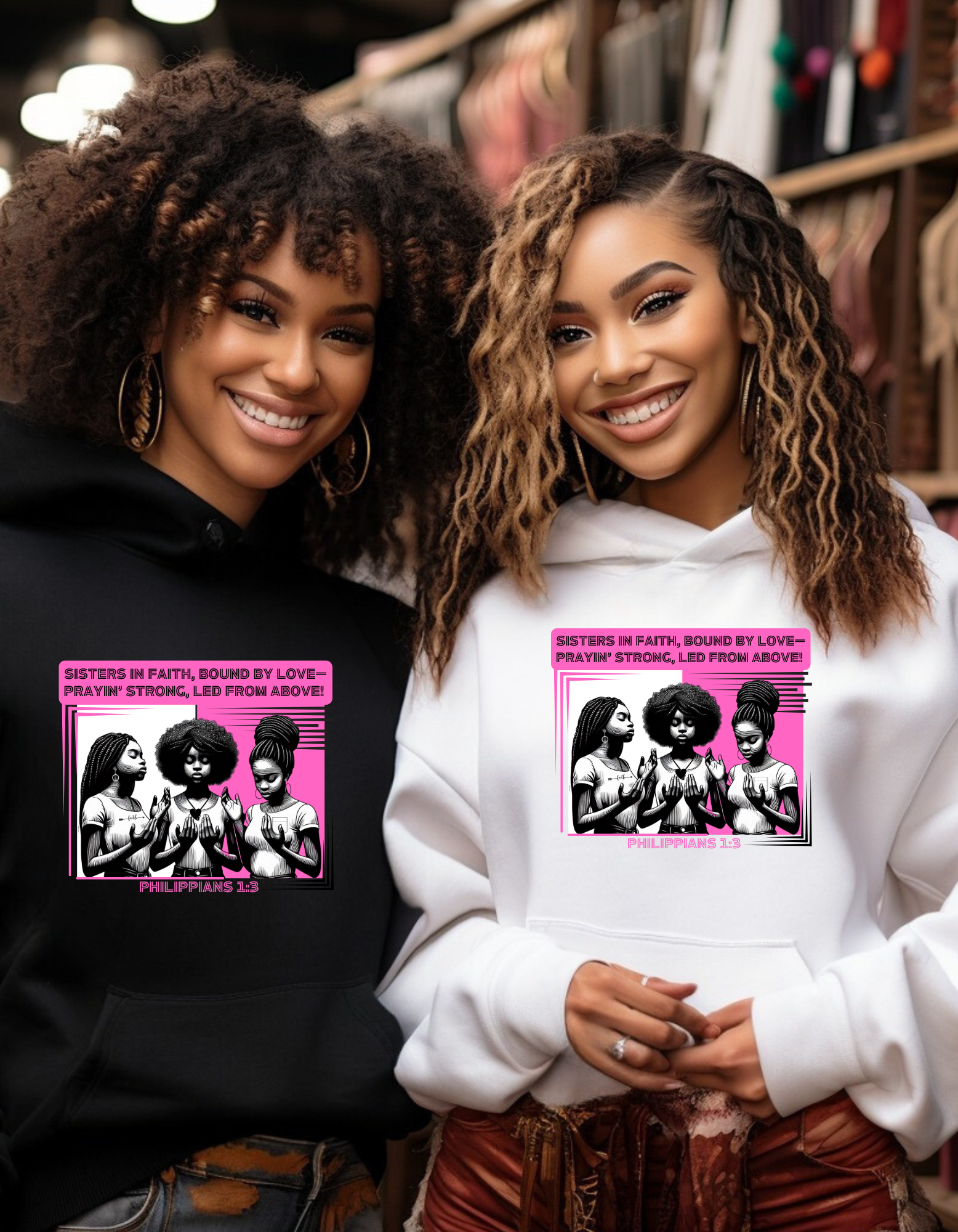 Faithful Sisterhood Unity Sweatshirt, Women's Pullover, Prayin' Strong Hoodie, Bound by Love Sweatshirt, Christian Religious Apparel 