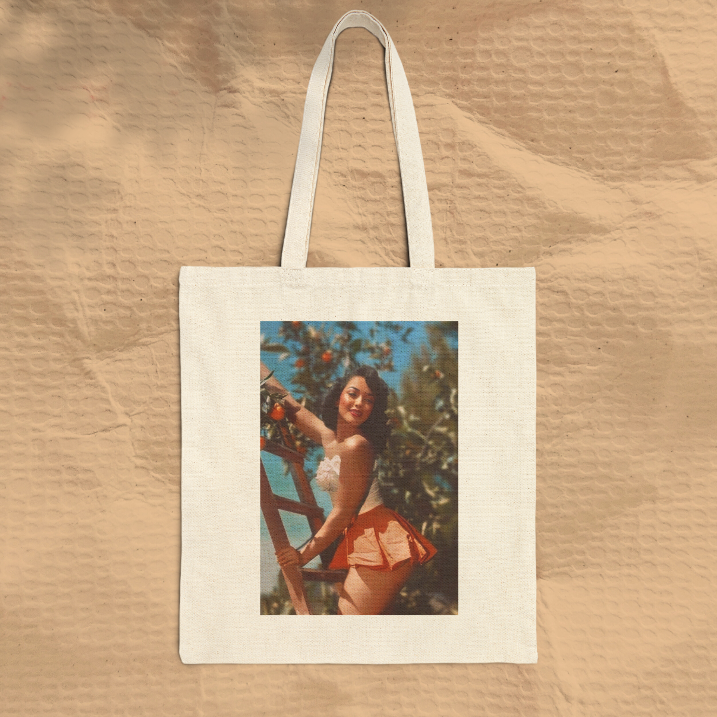 Orange Pin Up Girl Tote Bag Orange Pin Up Girl Tote Bag