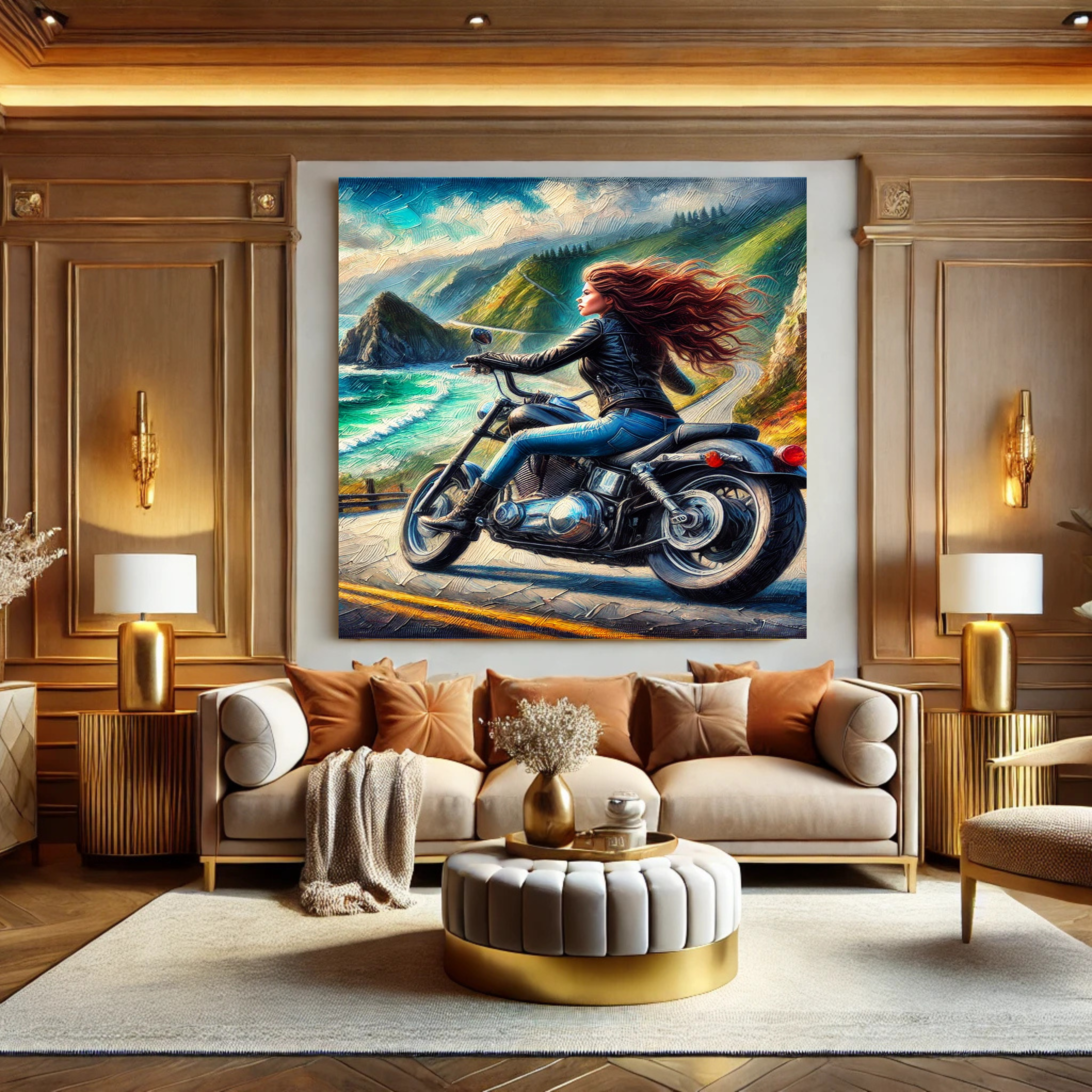 Ride the Freedom: Stunning Motorcycle Adventure Canvas Art