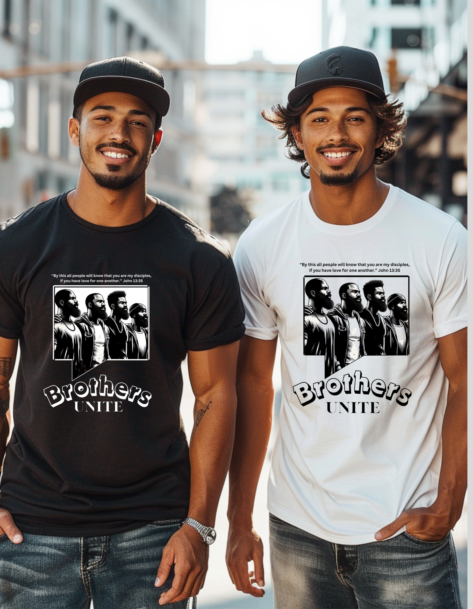Unity &amp; Brotherhood Graphic Tee, Men's T-Shirt, Inspirational Shirt, Unisex Comfort Color, Family Connection Apparel