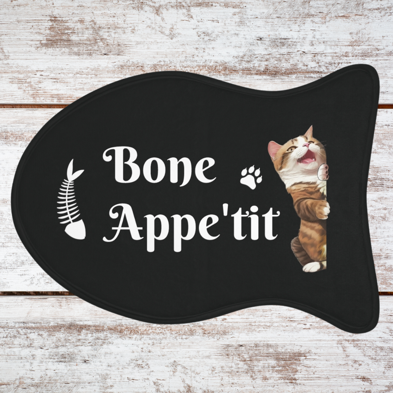 Pet Feeding Mat - Bone Appe'tit - Cat Pet Feeding Mat - Bone Appe'tit - Cat