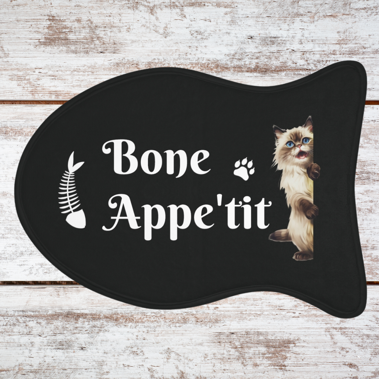 Pet Feeding Mat - Bone Appe'tit - Cat Pet Feeding Mat - Bone Appe'tit - Cat