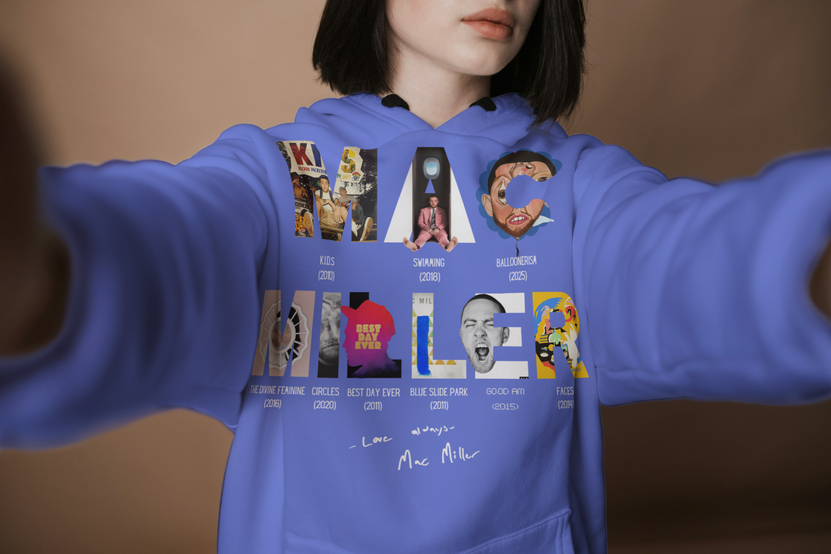 Mac Miller "The Albums" Hoodie – ✨ A portion of every sale goes directly to the Mac Miller Foundation. Help us reach our goal of $10,000 in donations for 2025! ✨ product thumbnail image