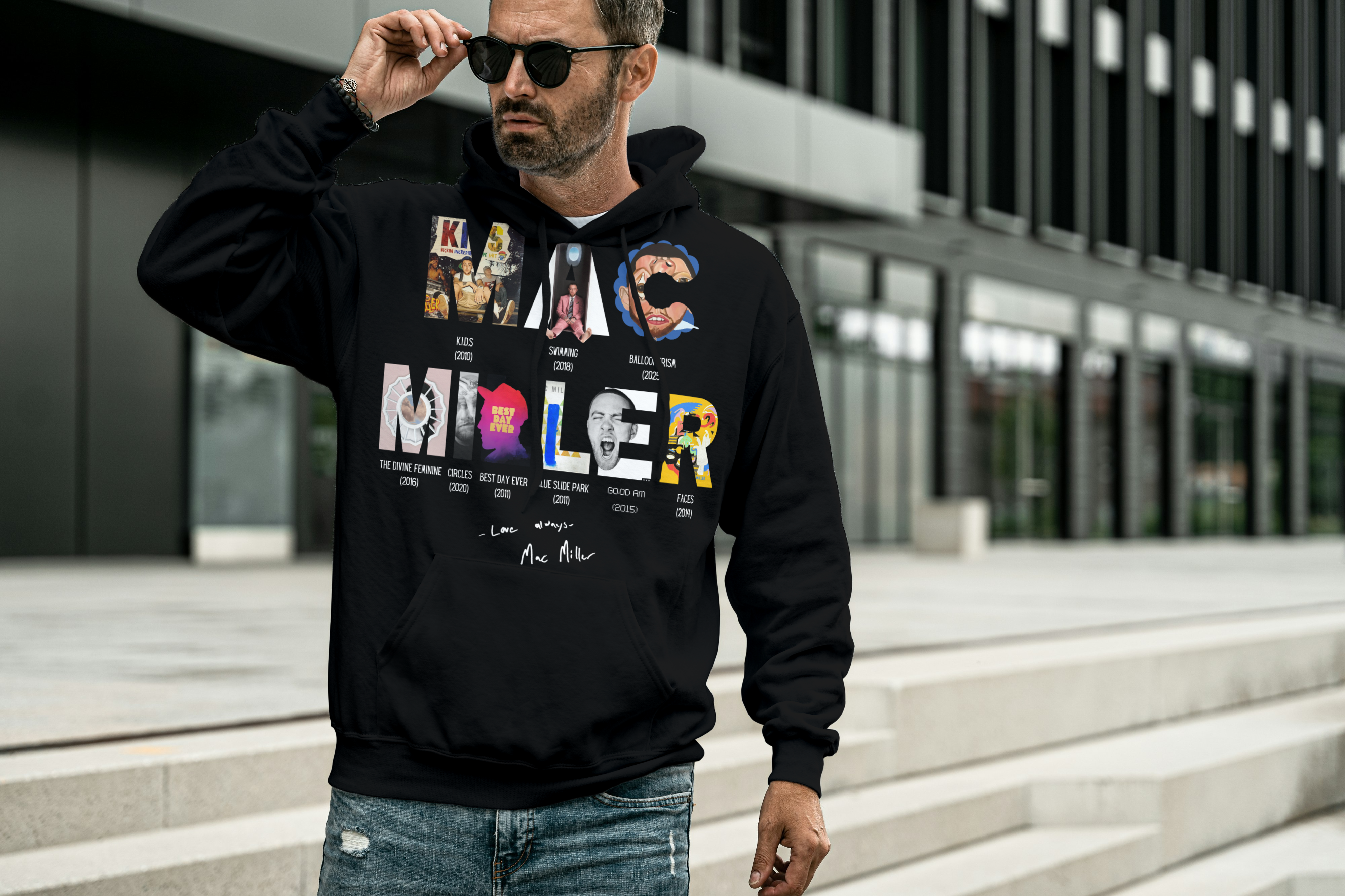 Mac Miller "The Albums" Hoodie – ✨ A portion of every sale goes directly to the Mac Miller Foundation. Help us reach our goal of $10,000 in donations for 2025! ✨ product thumbnail image