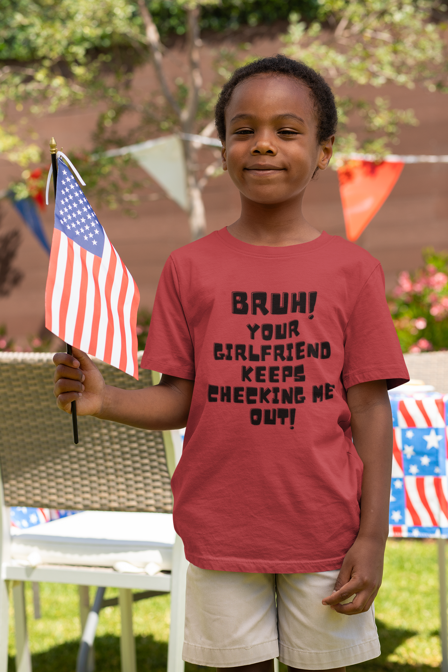 Toddler T-shirt - 'Bruh Your girlfriend keeps checking me out' product thumbnail image Toddler T-shirt - 'Bruh Your girlfriend keeps checking me out' product thumbnail image