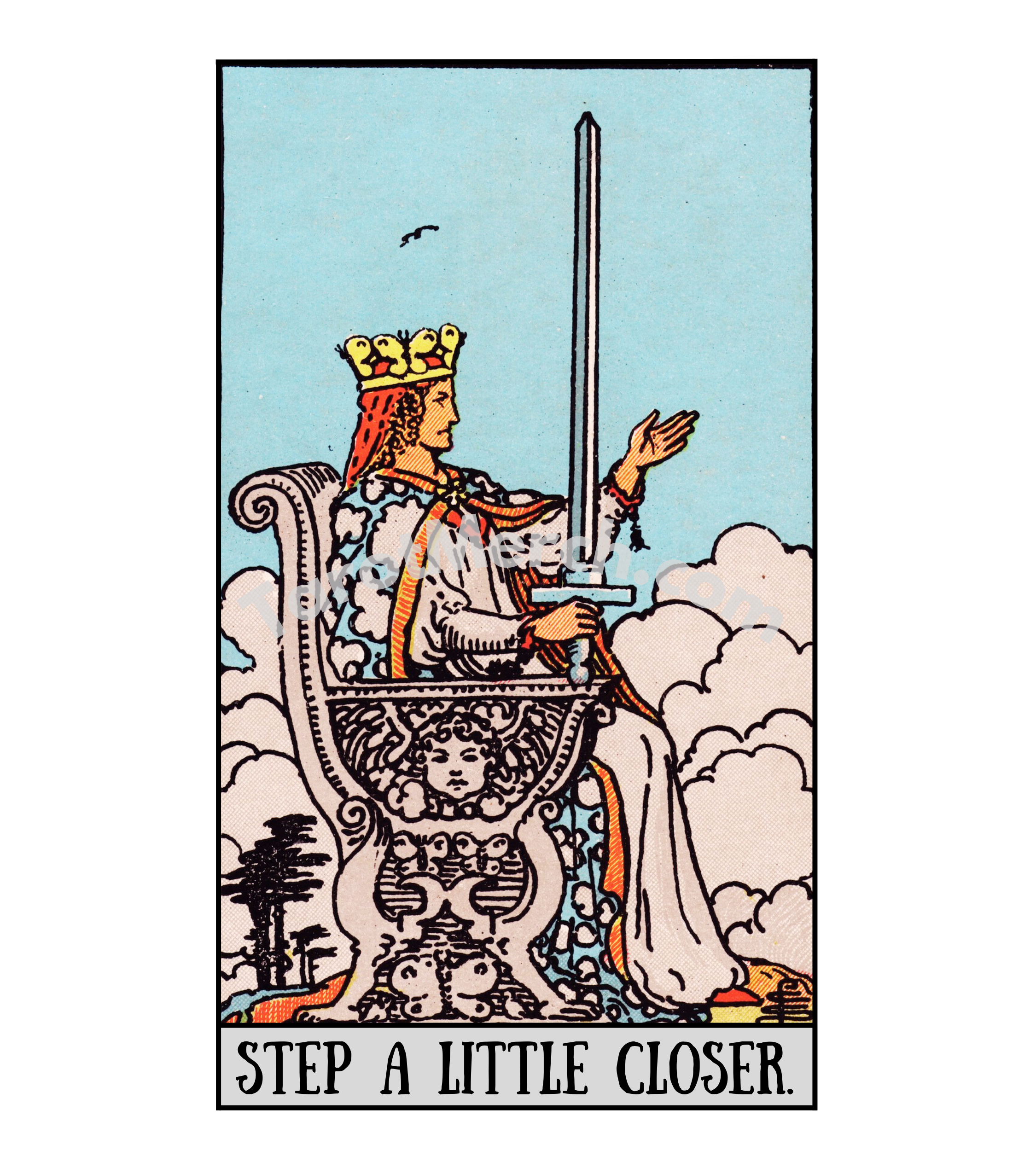 Queen of Swords Tee - “Step a little closer” product thumbnail image Queen of Swords Tee - “Step a little closer” product thumbnail image