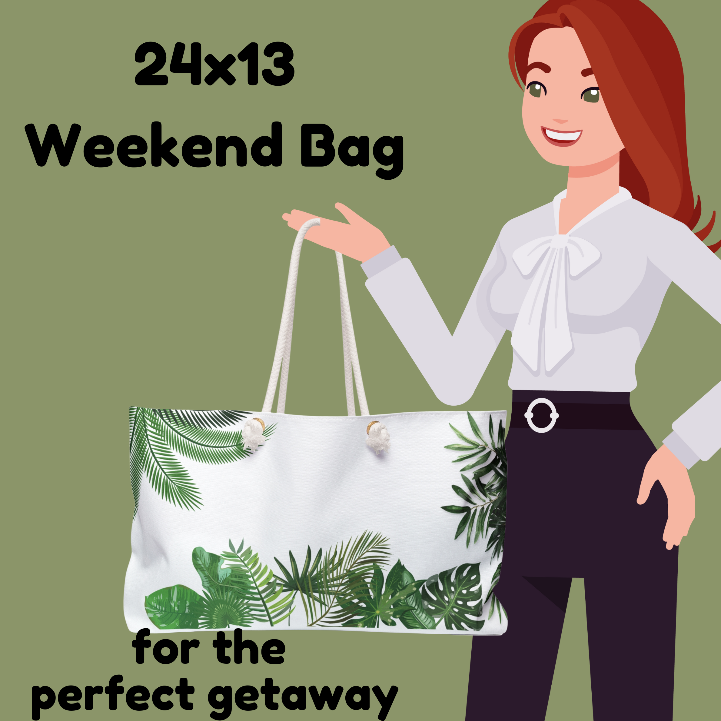 Tropical Leaf Weekender Bag - Perfect for Travel and Beach Getaways product thumbnail image Tropical Leaf Weekender Bag - Perfect for Travel and Beach Getaways product thumbnail image