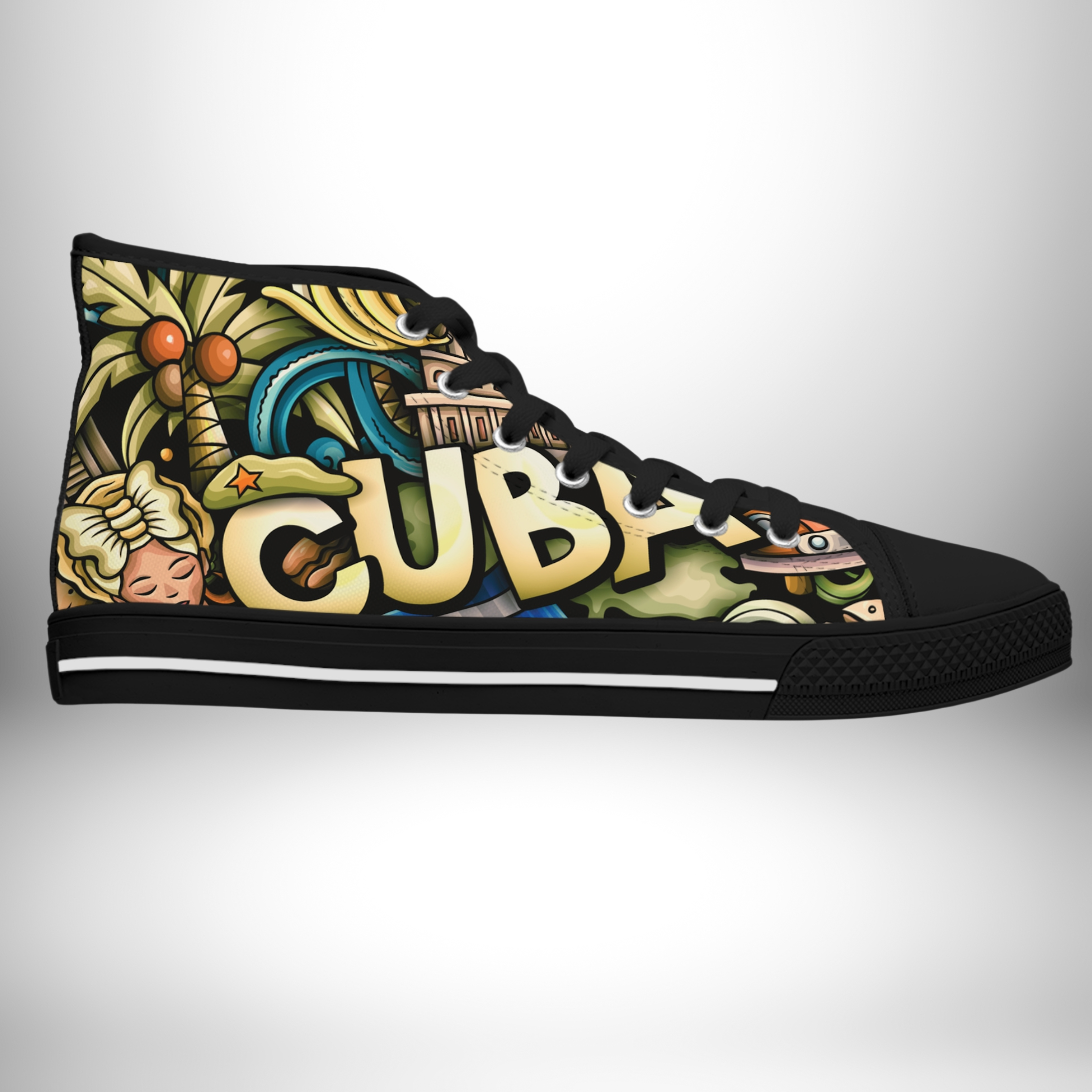 Cuba Culture Lifestyle, Women's High Top Sneakers product thumbnail image