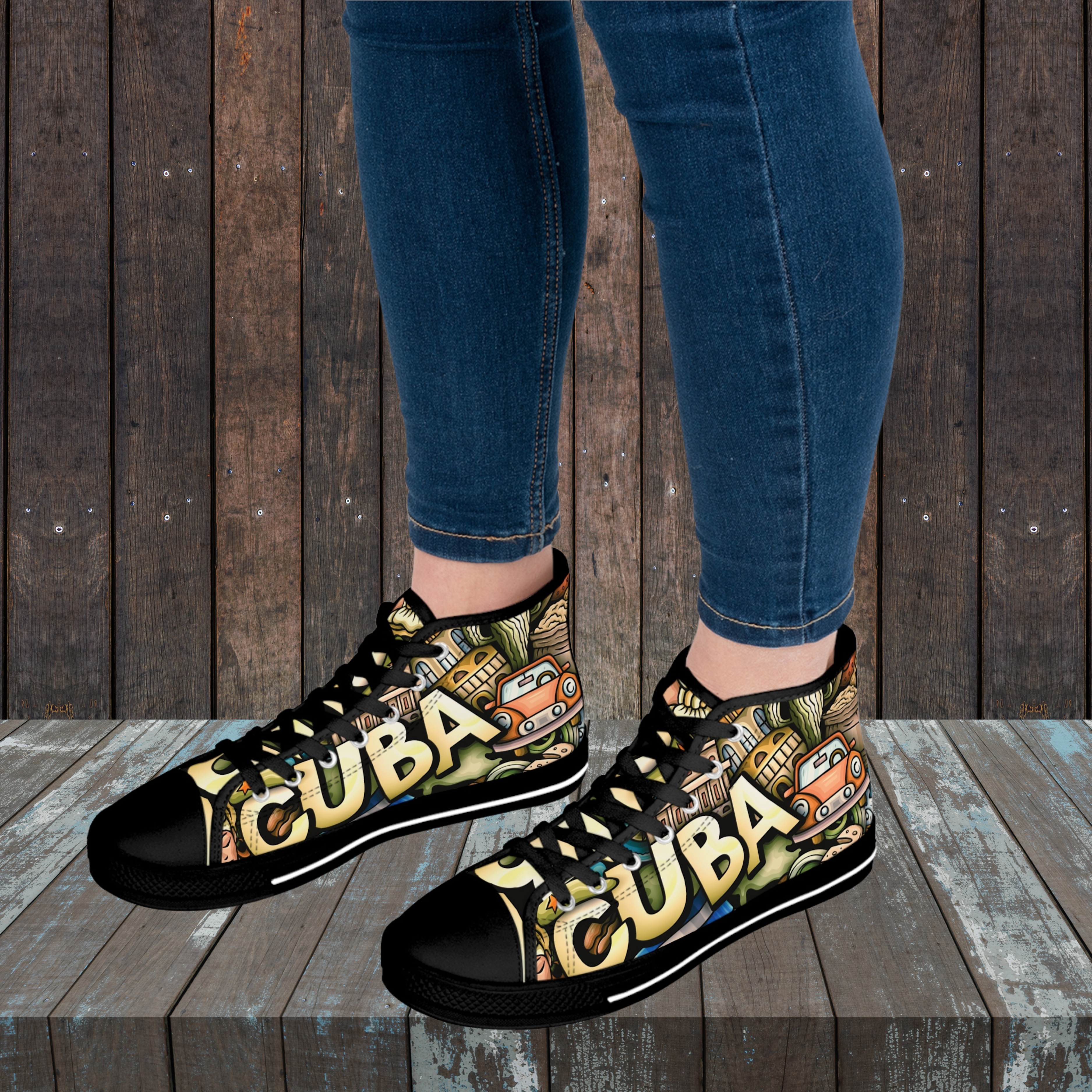 Cuba Culture Lifestyle, Women's High Top Sneakers product thumbnail image