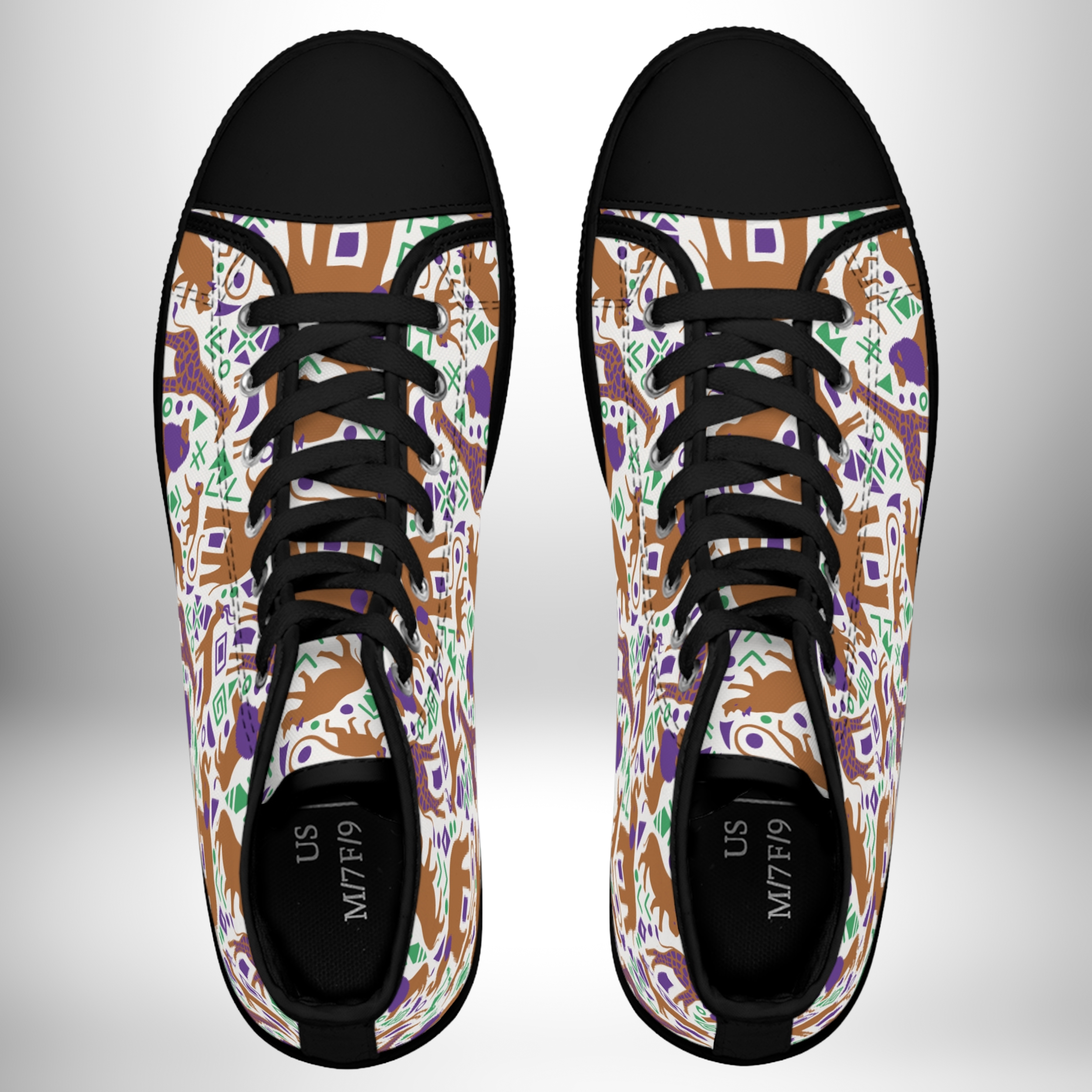 African Abstract High Top Sneakers for Women product thumbnail image