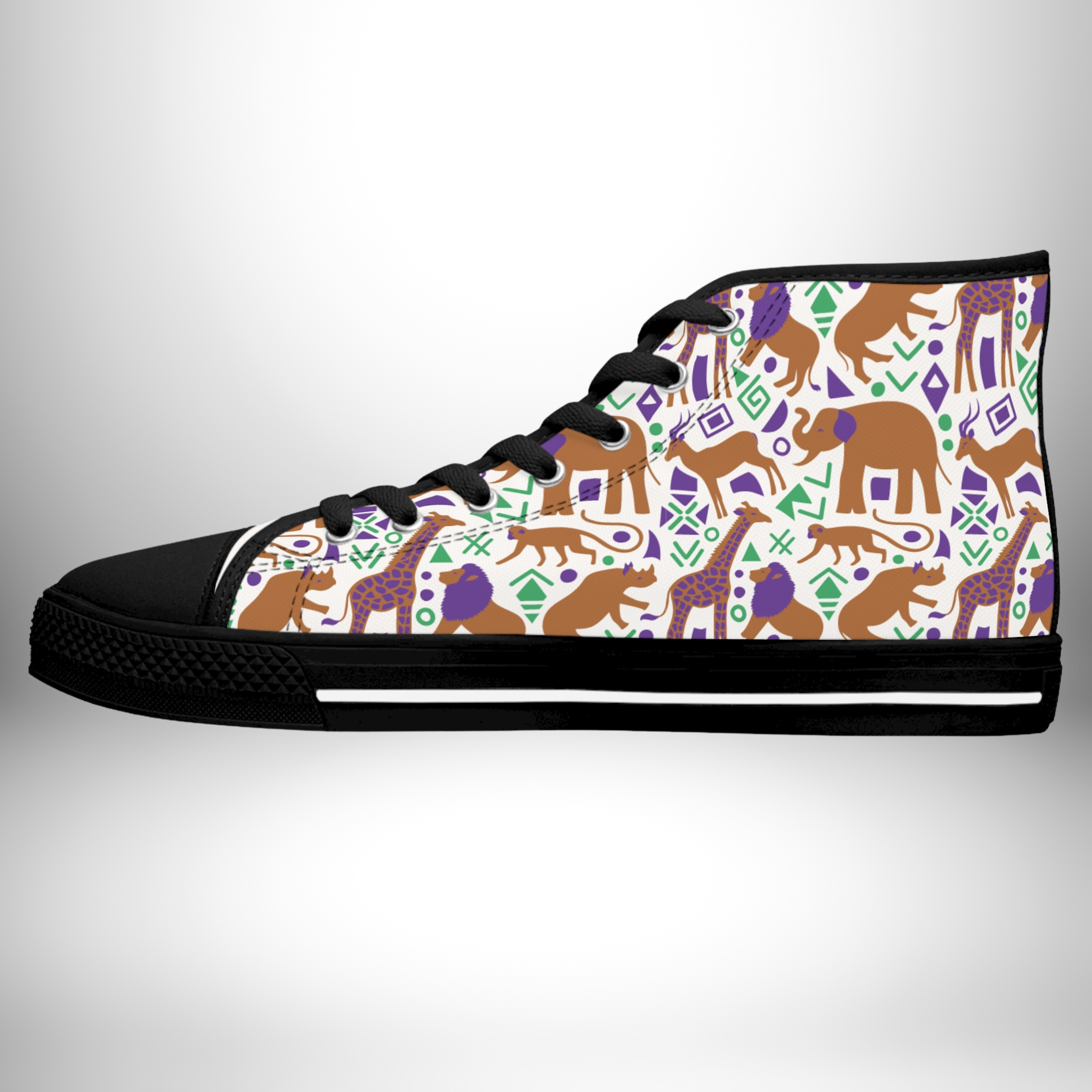 African Abstract High Top Sneakers for Women product thumbnail image