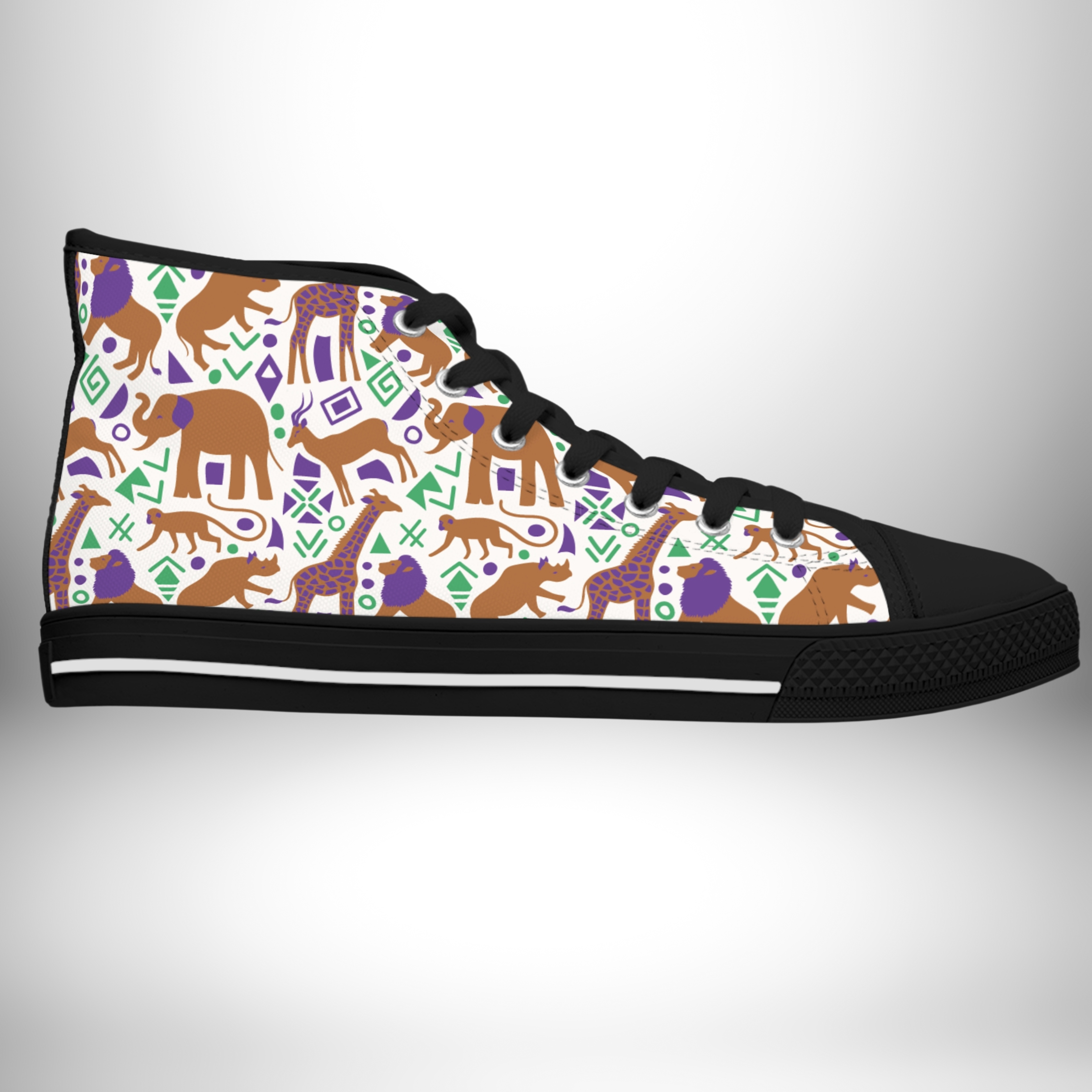 African Abstract High Top Sneakers for Women product thumbnail image