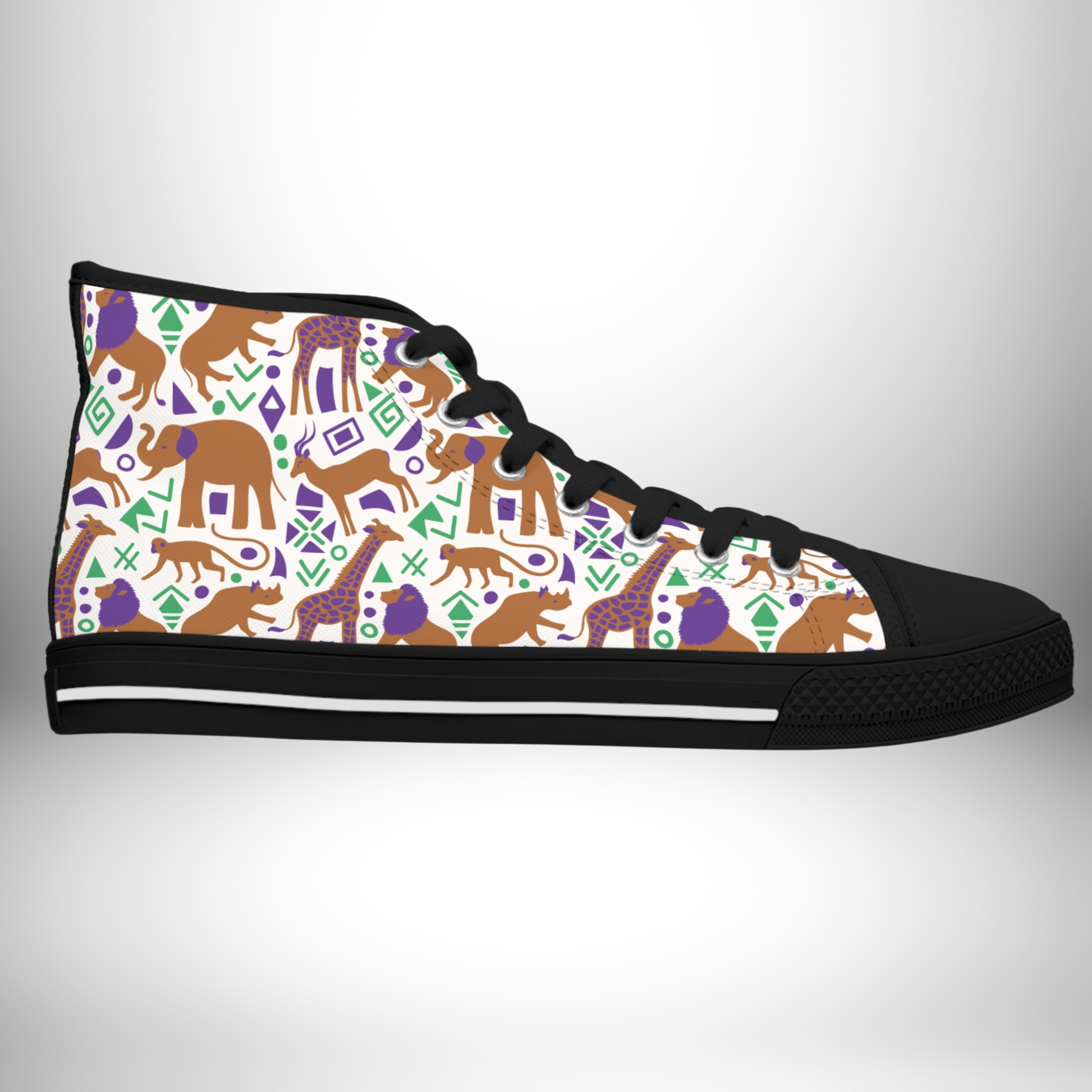 African Abstract High Top Sneakers for Women product thumbnail image