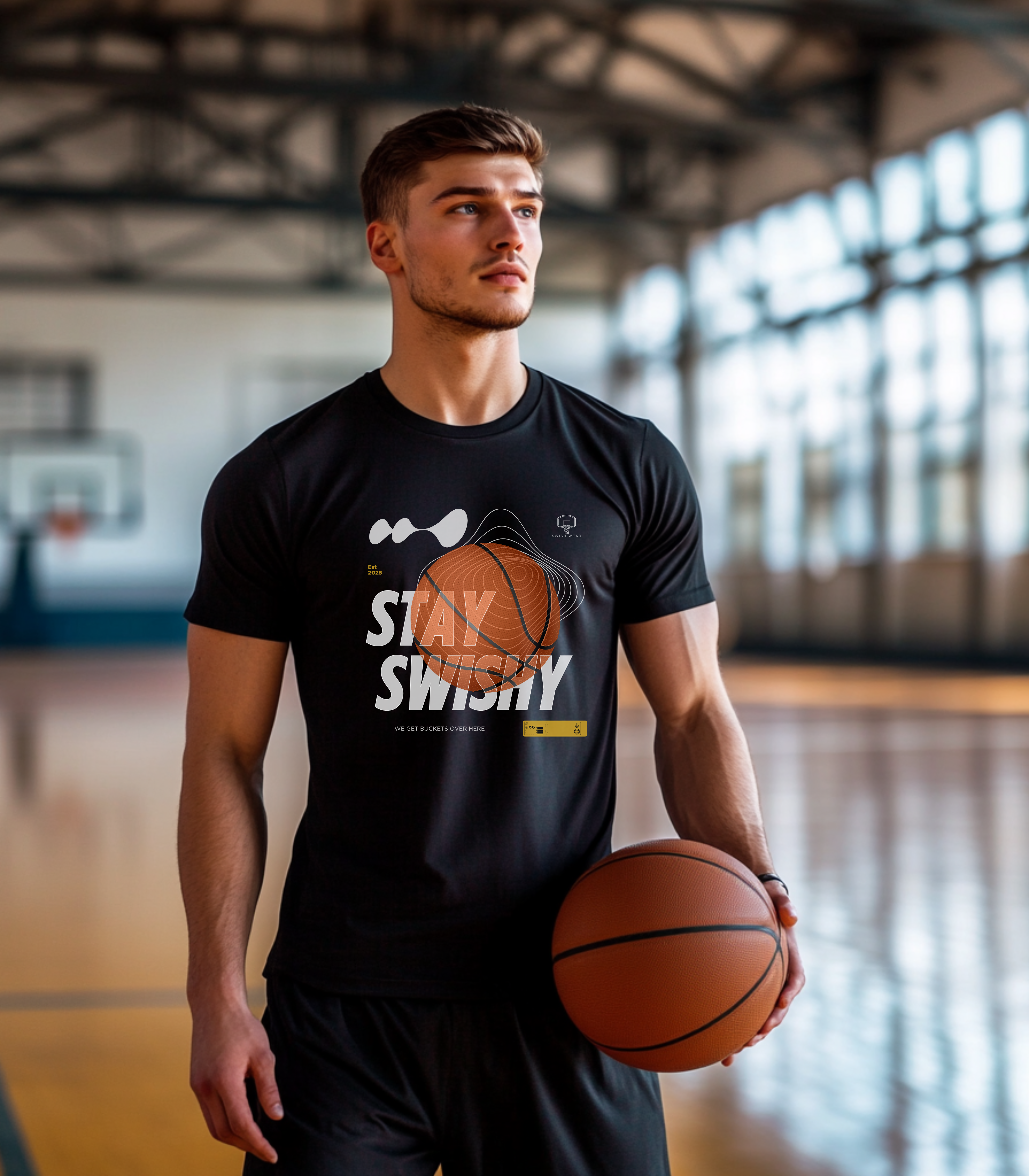 Stay Swishy Basketball Graphic Tshirt, Basketball Lovers shirt, Basketball Team gifts, March Madness, It's Bracket Season product thumbnail image