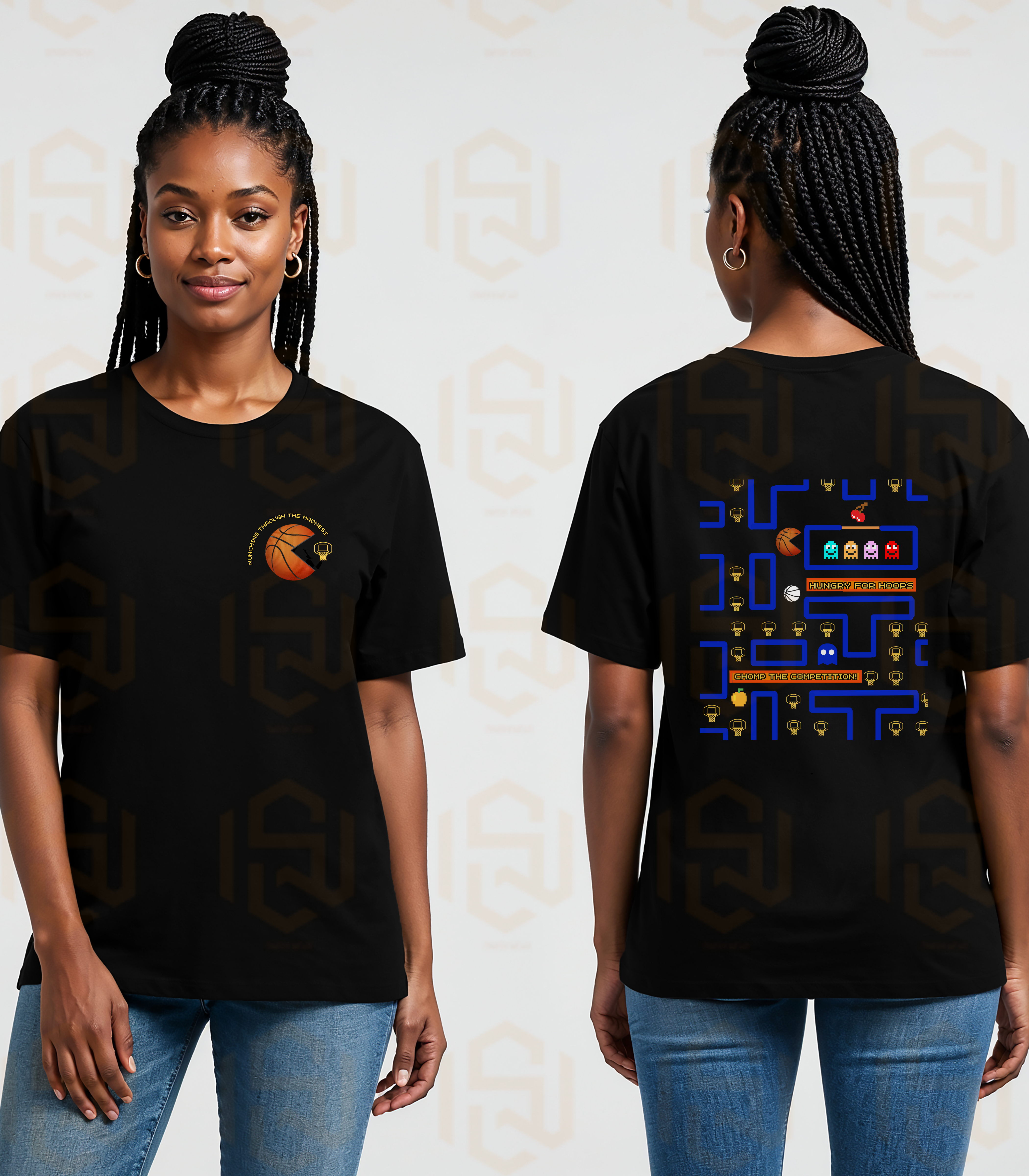 Pacman Munchin Through the Madness, March Madness Tshirt, Basketball Shirts, Basketball gift, Sportsfan, Youth Basketball Fun Basketball Tee product thumbnail image