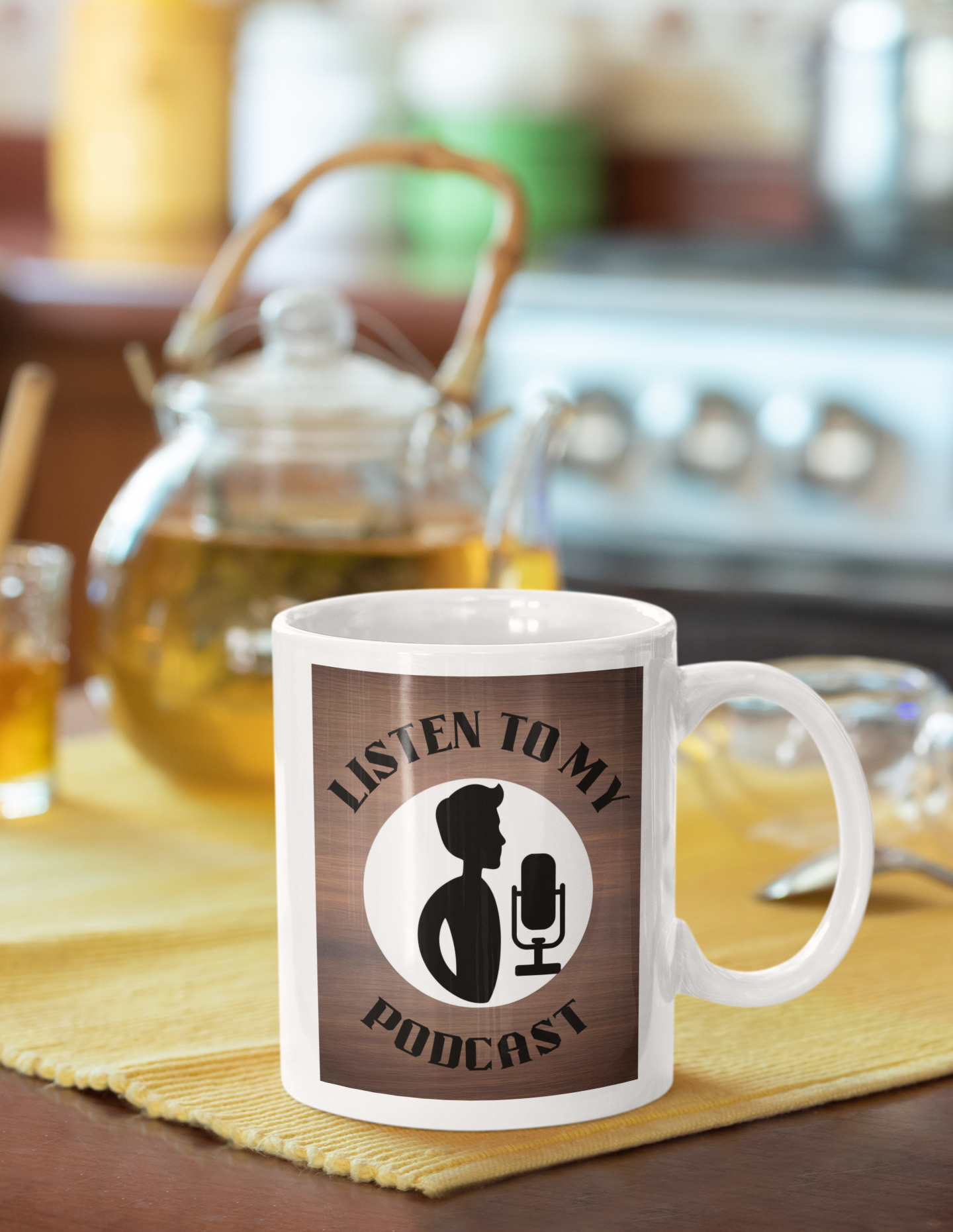 Mug with 'Listen to My Podcast' Design product thumbnail image
