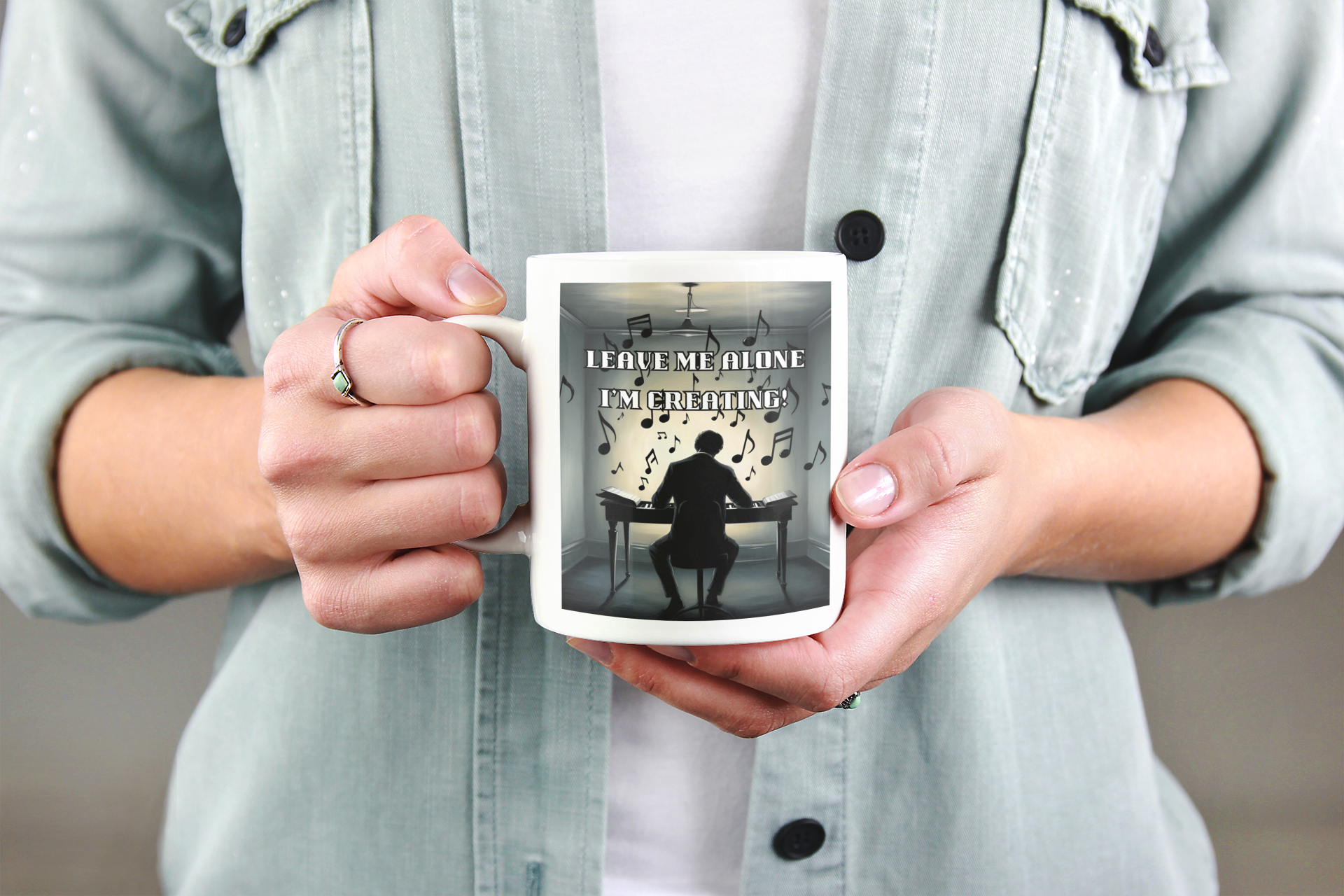 Mug - 'Leave Me Alone I'm Creating' Ceramic Mug (11oz, 15oz) product thumbnail image Mug - 'Leave Me Alone I'm Creating' Ceramic Mug (11oz, 15oz) product thumbnail image